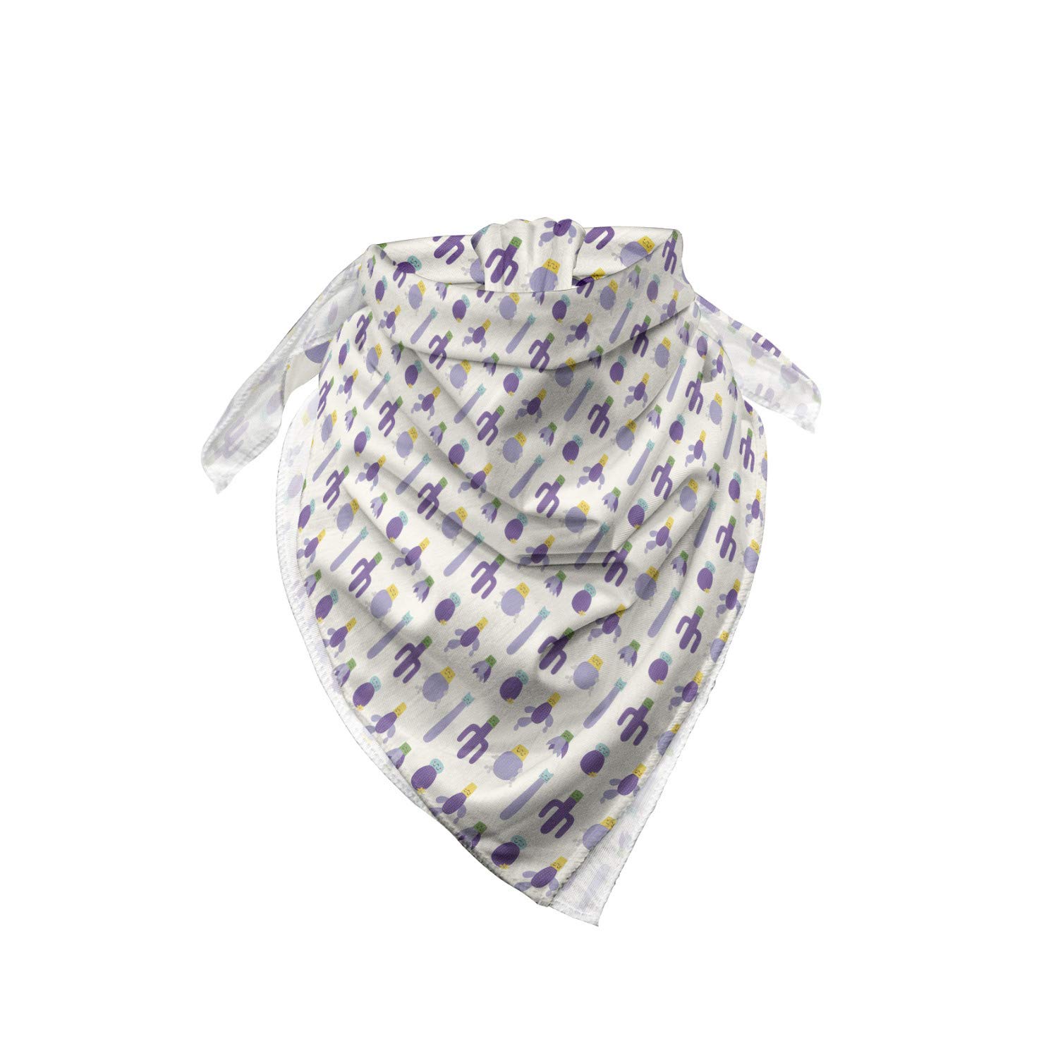 Ambesonne Cartoon Bandana - Purple Smiling Cactus Faces Unisex Head & Neck Scarf for Men Women - Perfect for Outdoor Activities, Music Festivals & Casual Wear