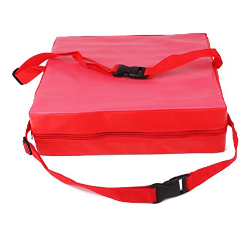 BigCic Faux Leather Kids Booster Seat Cushion - Toddler High Chair Pad for Dining, Feeding & Travel - Red - Safe, Comfortable & Easy to Clean Baby Seat for Home & Restaurants
