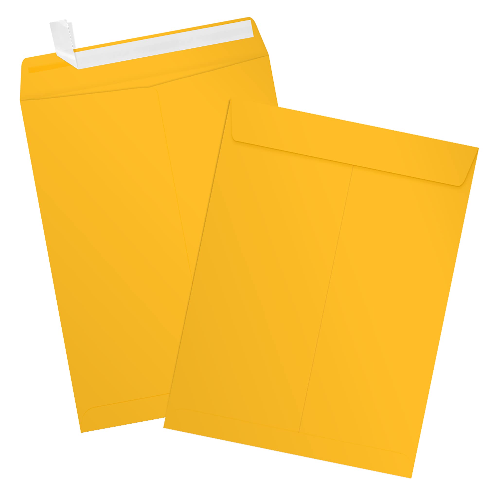 LUXPaper 9 x 12 Open End Envelopes - Peel & Press Seal, Sunflower Yellow, 80lb Text Weight (Pack of 250) - Perfect for Wedding Invitations, Business Mailings & Greeting Cards