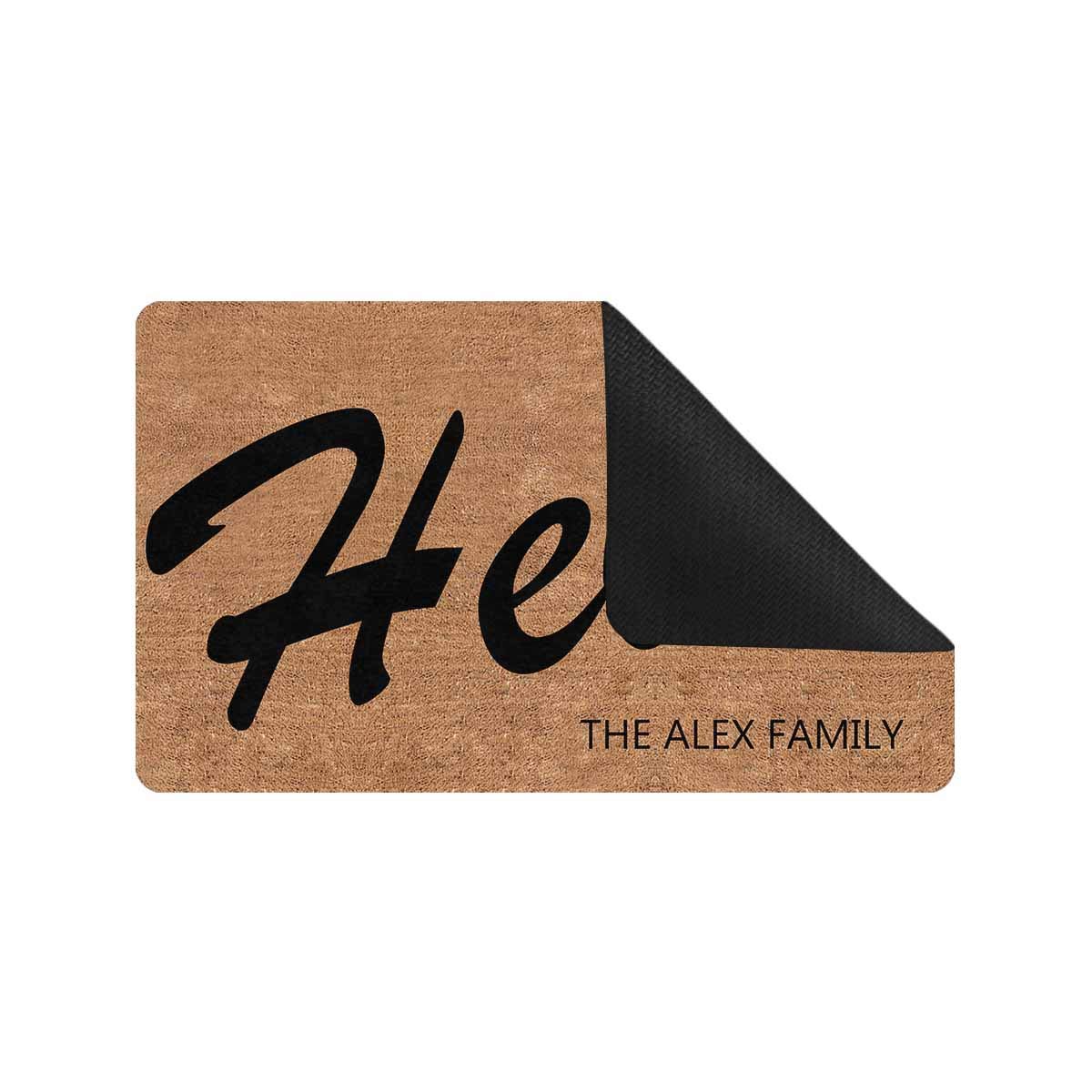 Personalized Non-Slip Doormat 24x16 Inch - Custom Funny Welcome Mat with Your Name/Text - Indoor Outdoor Entrance Rug Decor for Home, Porch, Office - Perfect Housewarming Gift