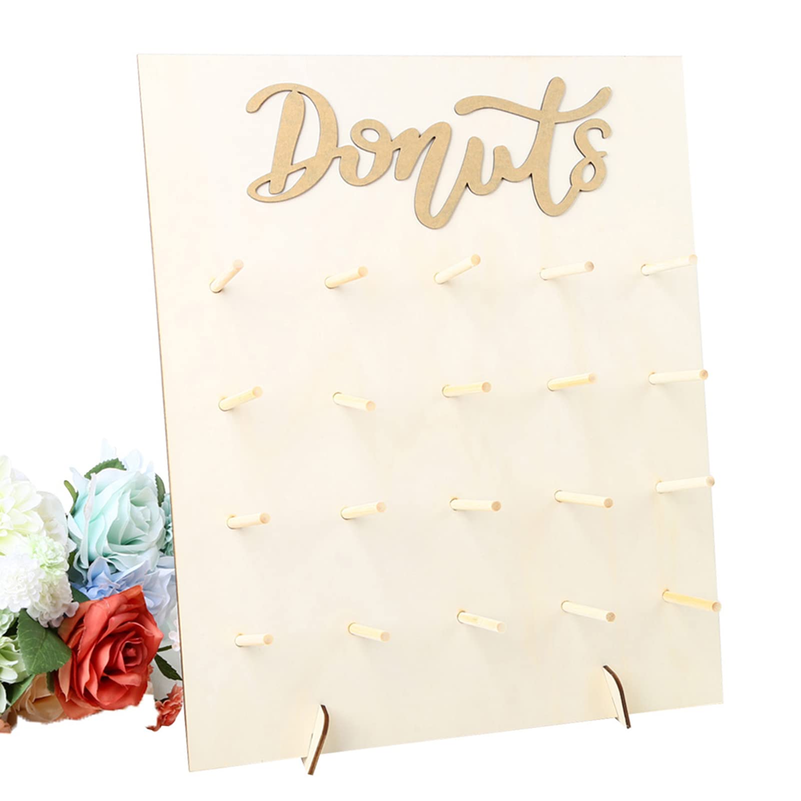 Kavolet Wooden Donut Display Stand - Reusable Donut Holder & Stacker for Party, Wedding, Birthday Decor - Perfect for Bakery Displays, Dessert Tables, and Sweet Treat Presentations