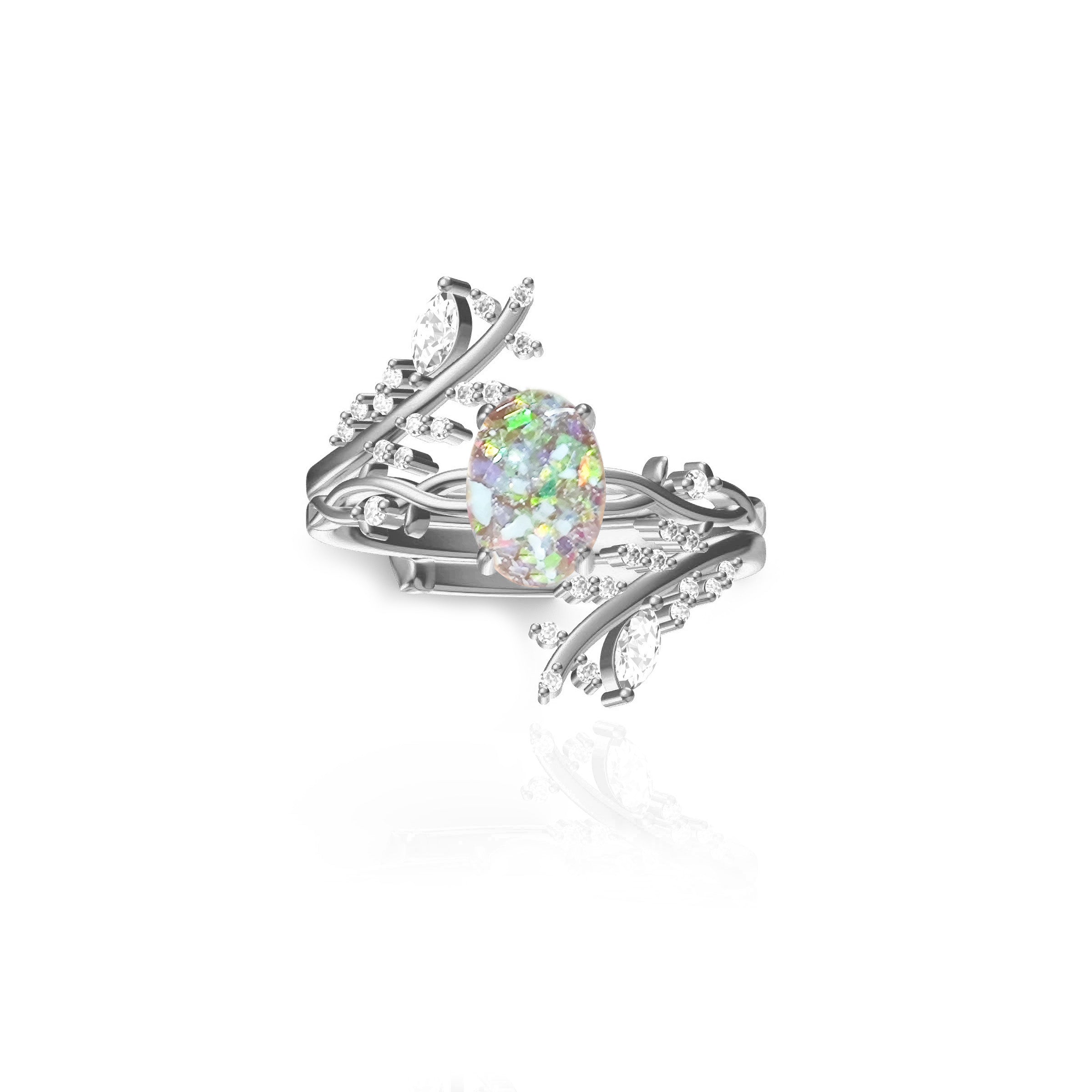 Moonlit Grove: Ashes Ring - Elegant Gothic Silver Jewelry for Women | Perfect for Weddings, Parties & Dark Fashion Accessories