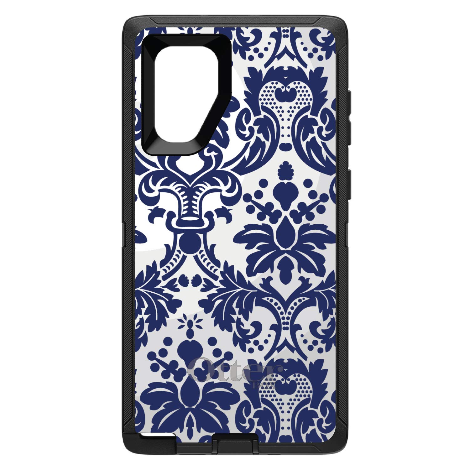 Premium Samsung Galaxy Note 10 Plus Case (6.8 Inch) - Heavy Duty Protective Cover with Shockproof Design | Replacement for OtterBox Defender | Blue Grey Damask Pattern | Perfect for Outdoor Activities, Work & Travel Protection