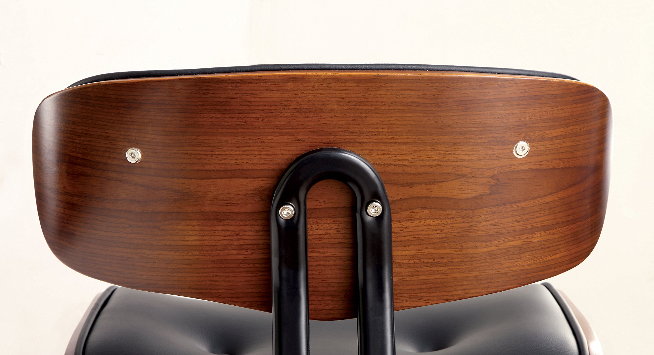 Furniture of America Mikkeli Leatherette Swivel Bar Stool - Black Leather-Like Adjustable Height Counter Stool for Kitchen Island, Bar & Dining Room