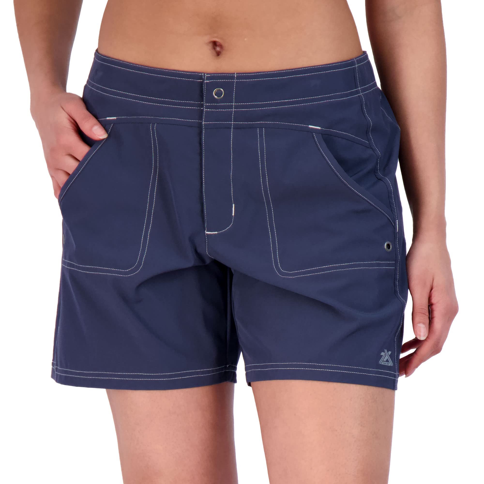 ZeroXposur Women's 6 Inch Inseam Swim Shorts - Quick Dry Hybrid Board Shorts with Brief Liner for Swimming, Surfing & Beach Activities | Perfect for Pool, Vacation & Water Sports