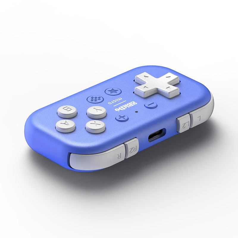 8BitDo Micro Bluetooth Gamepad (Blue) - Wireless Controller for Nintendo Switch, PC, Android & iOS - Compact & Portable for Gaming On-The-Go