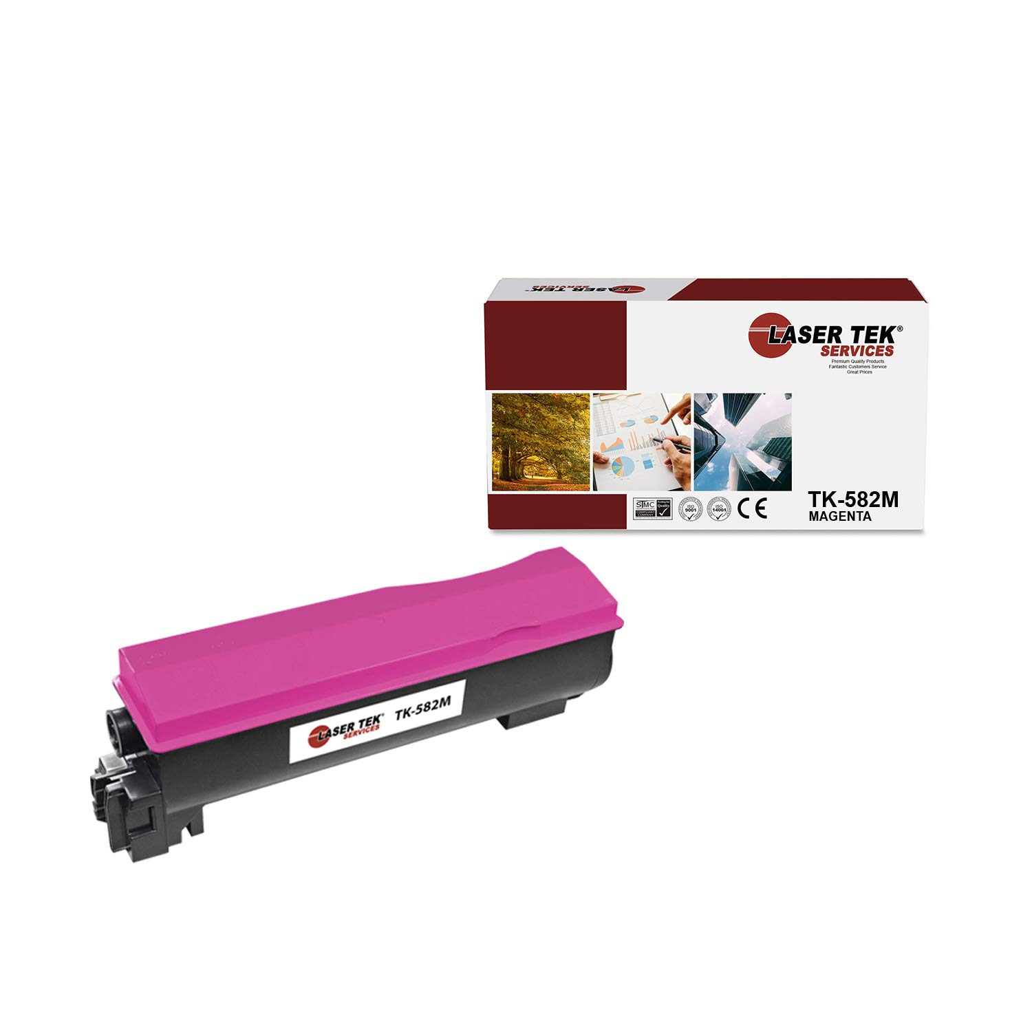 Laser Tek Compatible Toner Cartridge Replacement for Konica Minolta TK582/TK-582M | Works with Kyocera FS-C5150DN Printer | Magenta (1 Pack, 6000 Pages) | Ideal for Office Printing & High-Volume Document Production