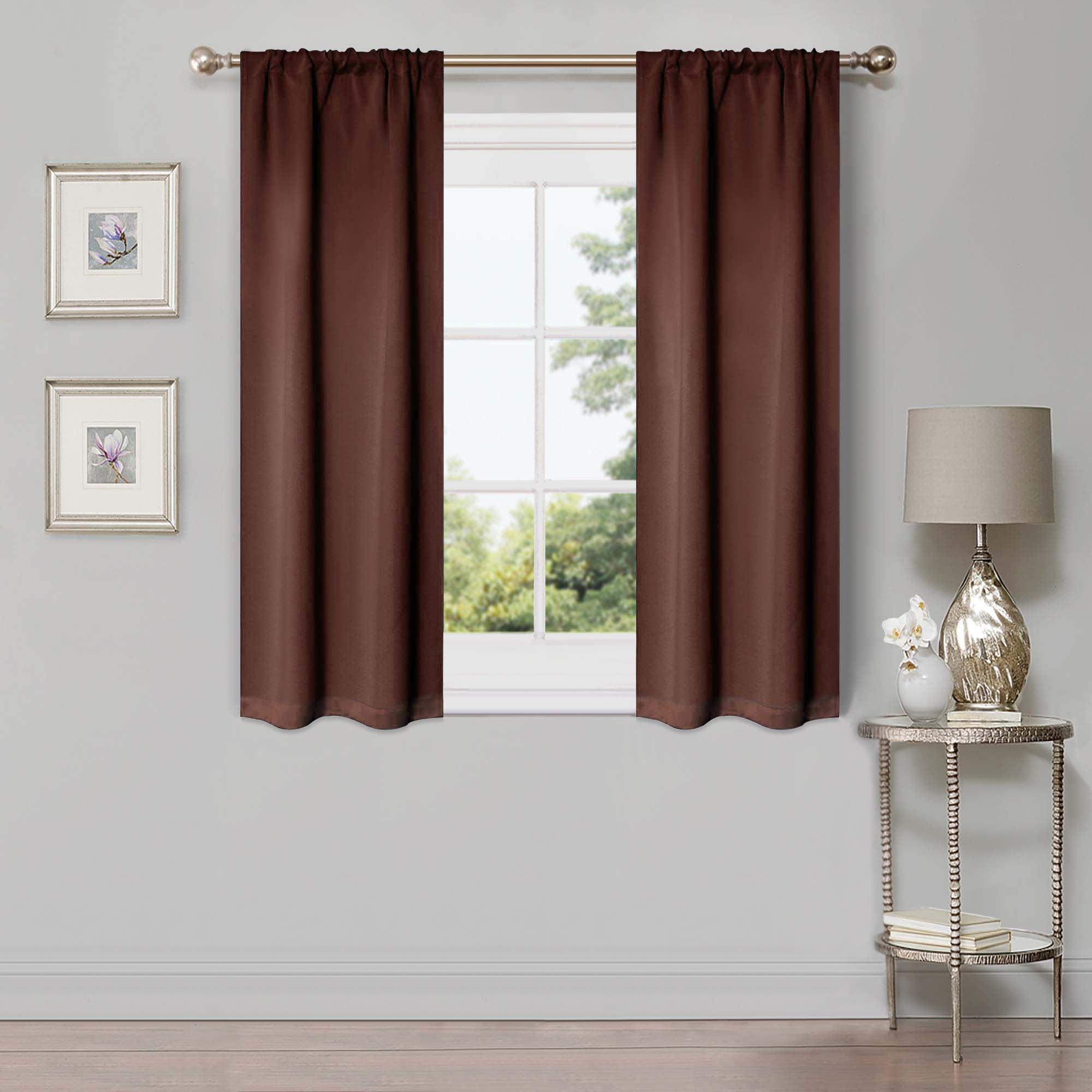 Blackout Curtains for Bedroom - Solid Classic Modern Rod Pocket Curtain Set, Thermal Insulated & Noise Reducing, Perfect for Home, Office, and Nursery (Black)