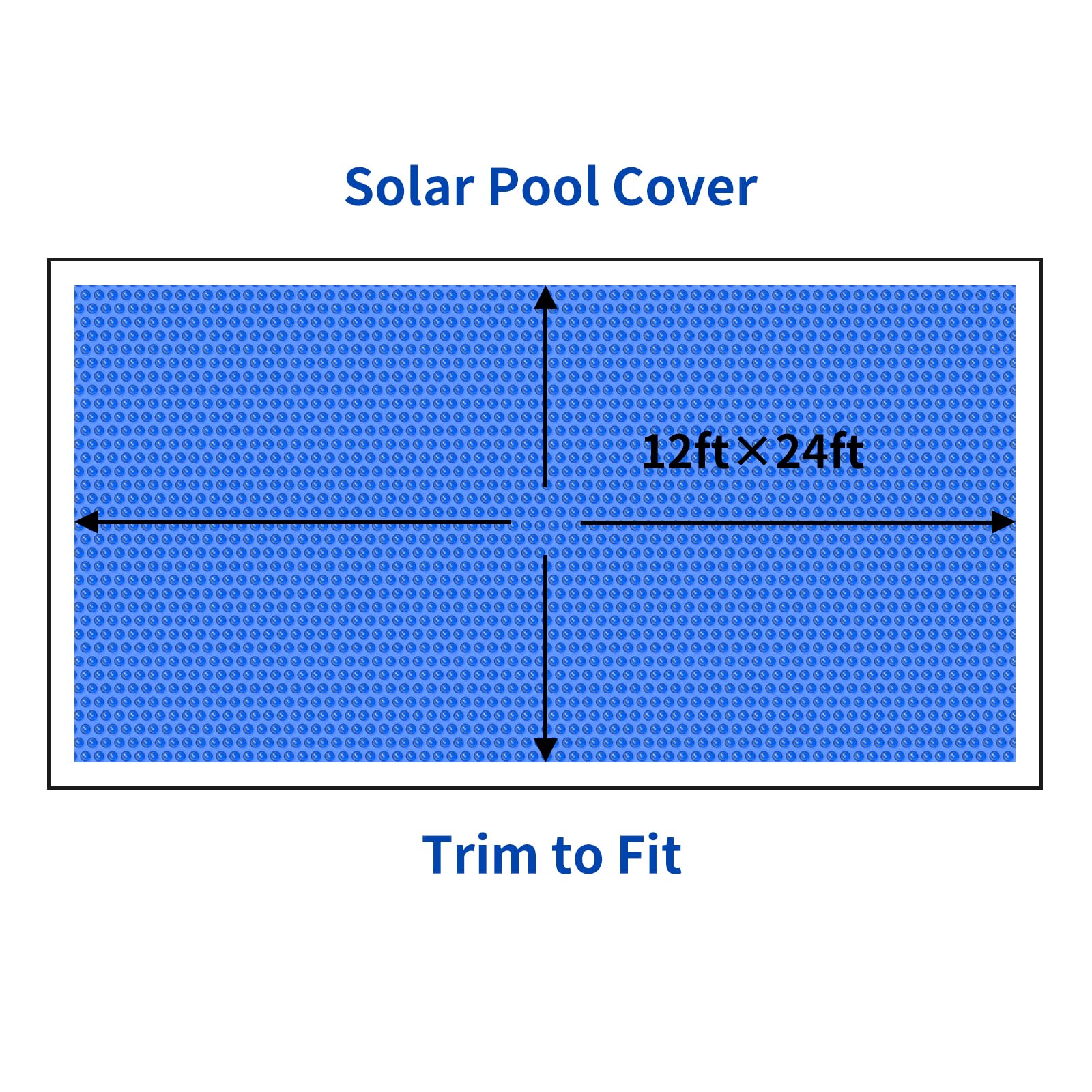 16-mil Blue Solar Pool Cover 12x24 ft Rectangle - Heavy-Duty 1600 Series Insulating Blanket for In-Ground Pools | Solar Heater Cover for Energy Efficiency & Extended Swimming Season | Perfect for Backyard, Residential & Commercial Pools