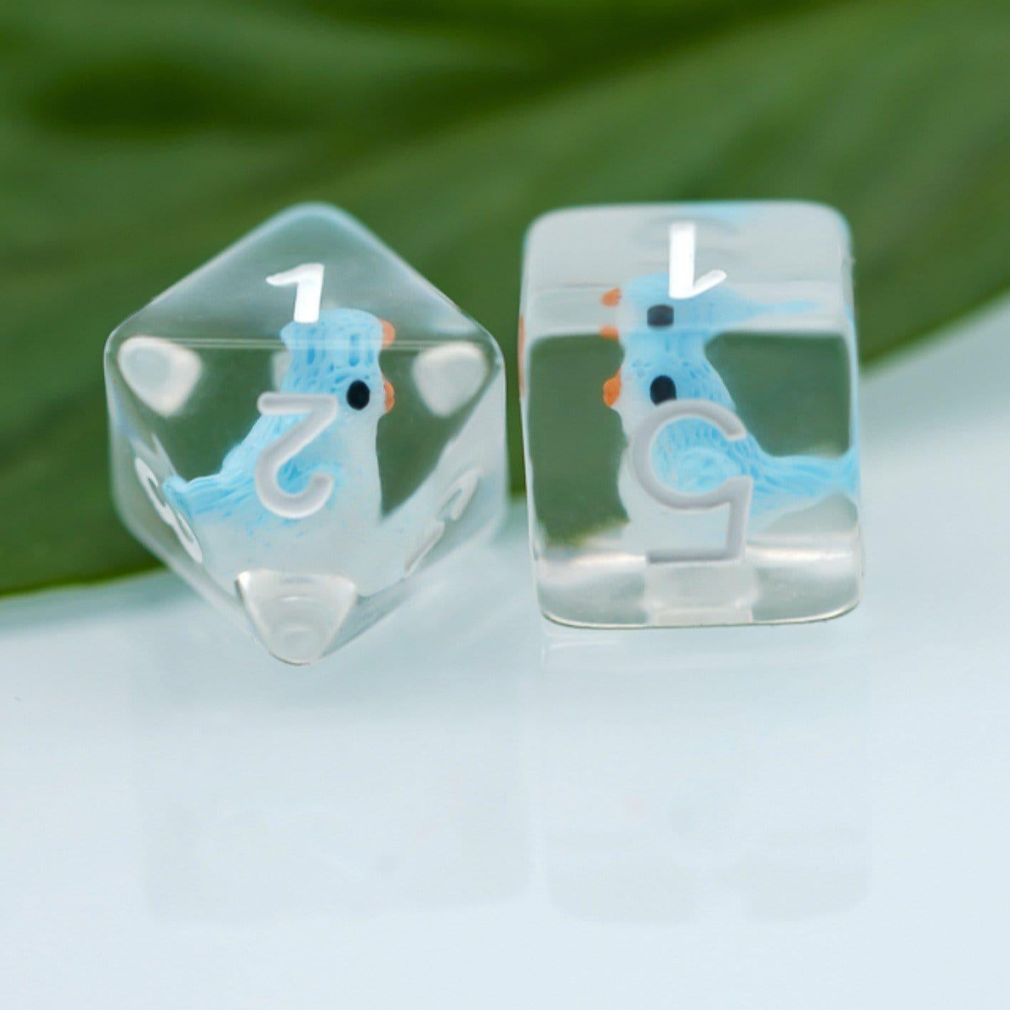 Blue Bird 7-Piece RPG Dice Set - Polyhedral Dice for Dungeons & Dragons, Pathfinder & Tabletop Roleplaying Games - Perfect for D&D Campaigns, Board Games & Gift Giving