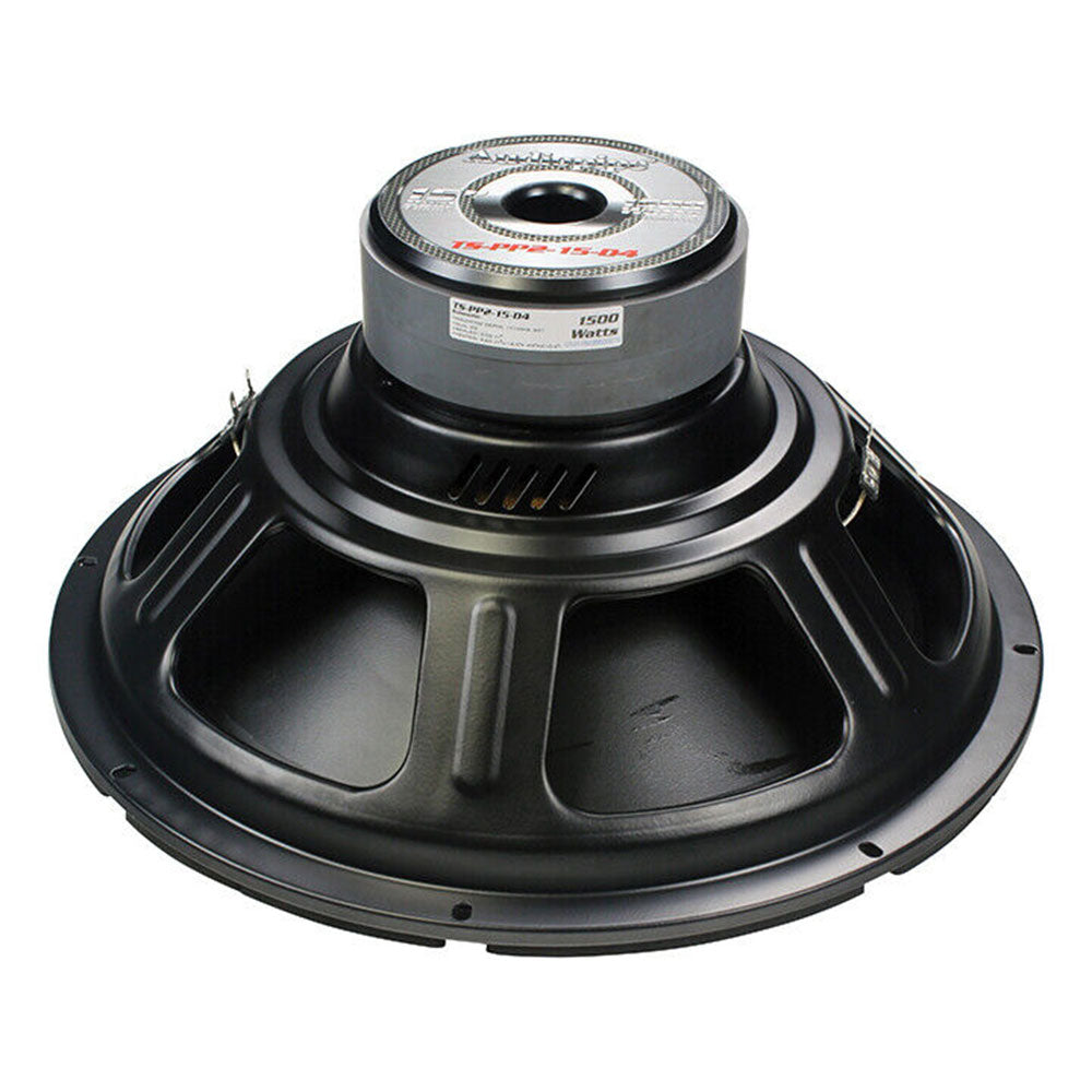 Audiopipe TSPP215D4 15 Inch 500W RMS/1500W Max Dual 4 Ohm DVC Car Subwoofer - High Performance Bass for Trucks, SUVs, and Custom Audio Systems
