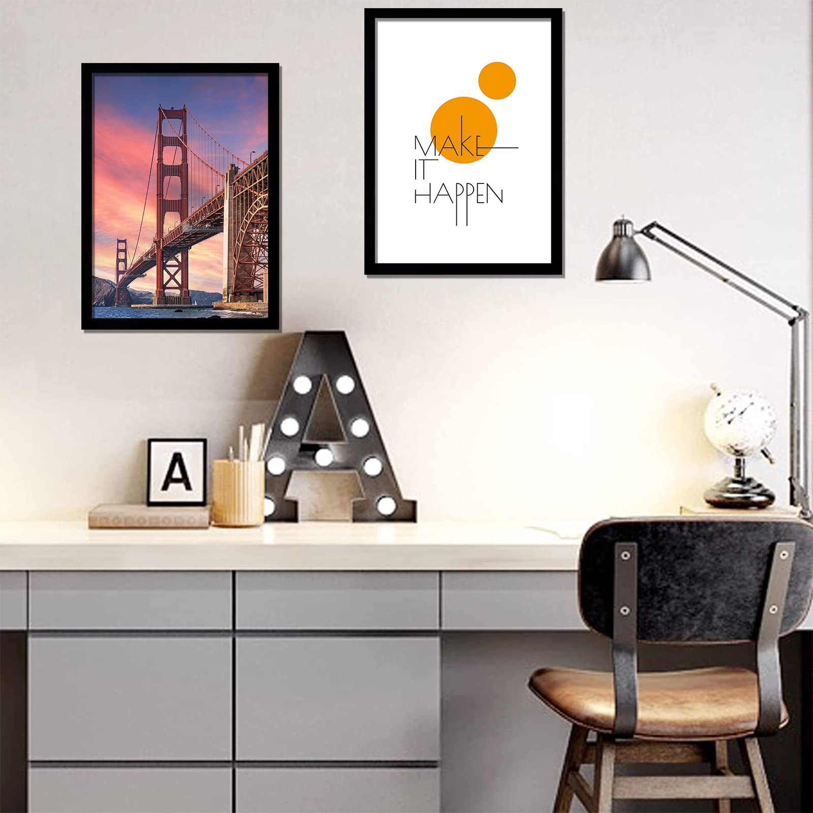 11x17 Picture Frame Set of 4 - Black 11x17 Poster Frames with High Transparency for Wall Gallery, Canvas & Photos (11 by 17 inches) - Perfect for Home Decor, Office Display & Art Exhibitions