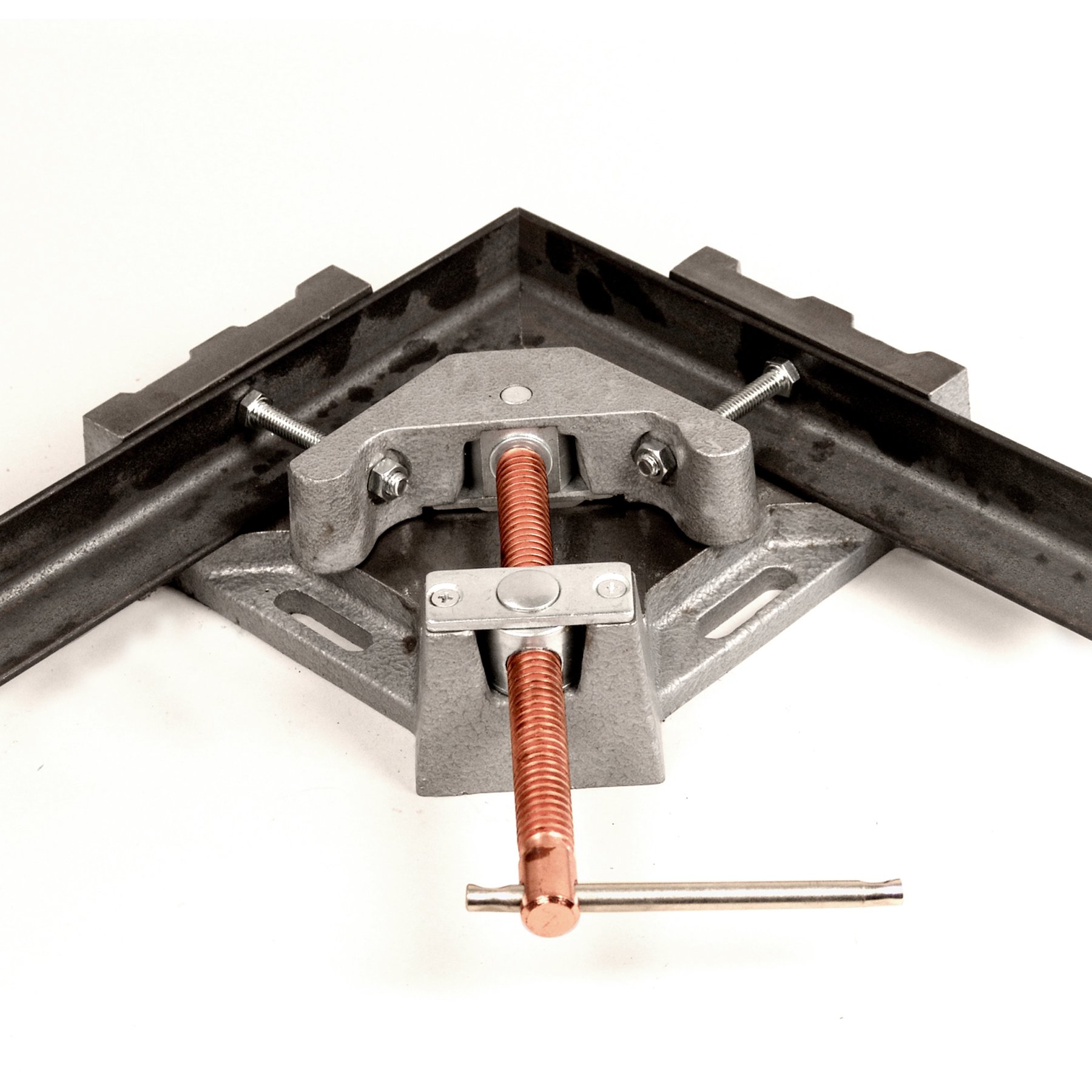 Heavy Duty Cast Iron Right Angle Clamp - Adjustable Swing Jaw for Woodworking & Metalworking