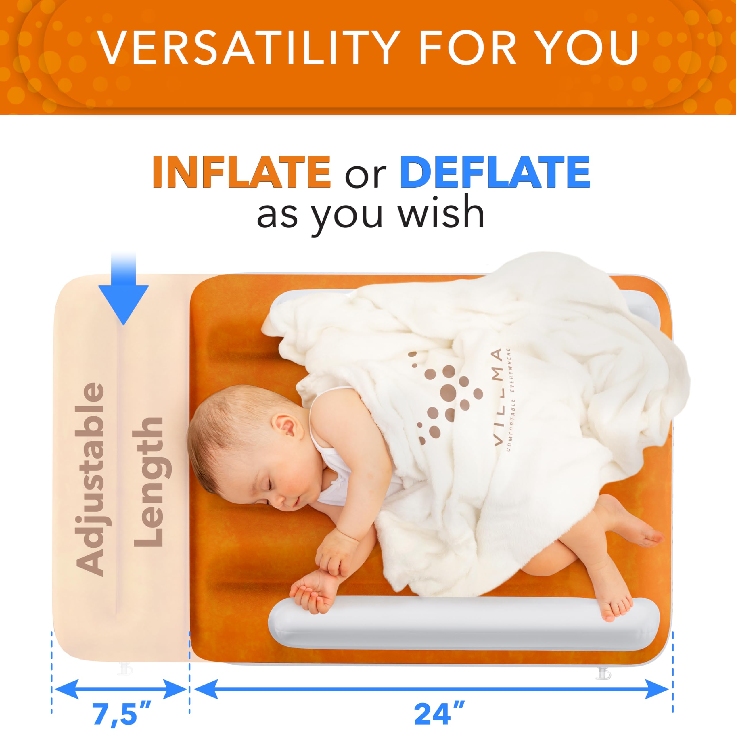 Inflatable Airplane Toddler Bed for Kids - Portable Travel Bed with Blanket & Phone Holder - Perfect for Airplane, Camping & Sleepovers (Standard, 1 Count)