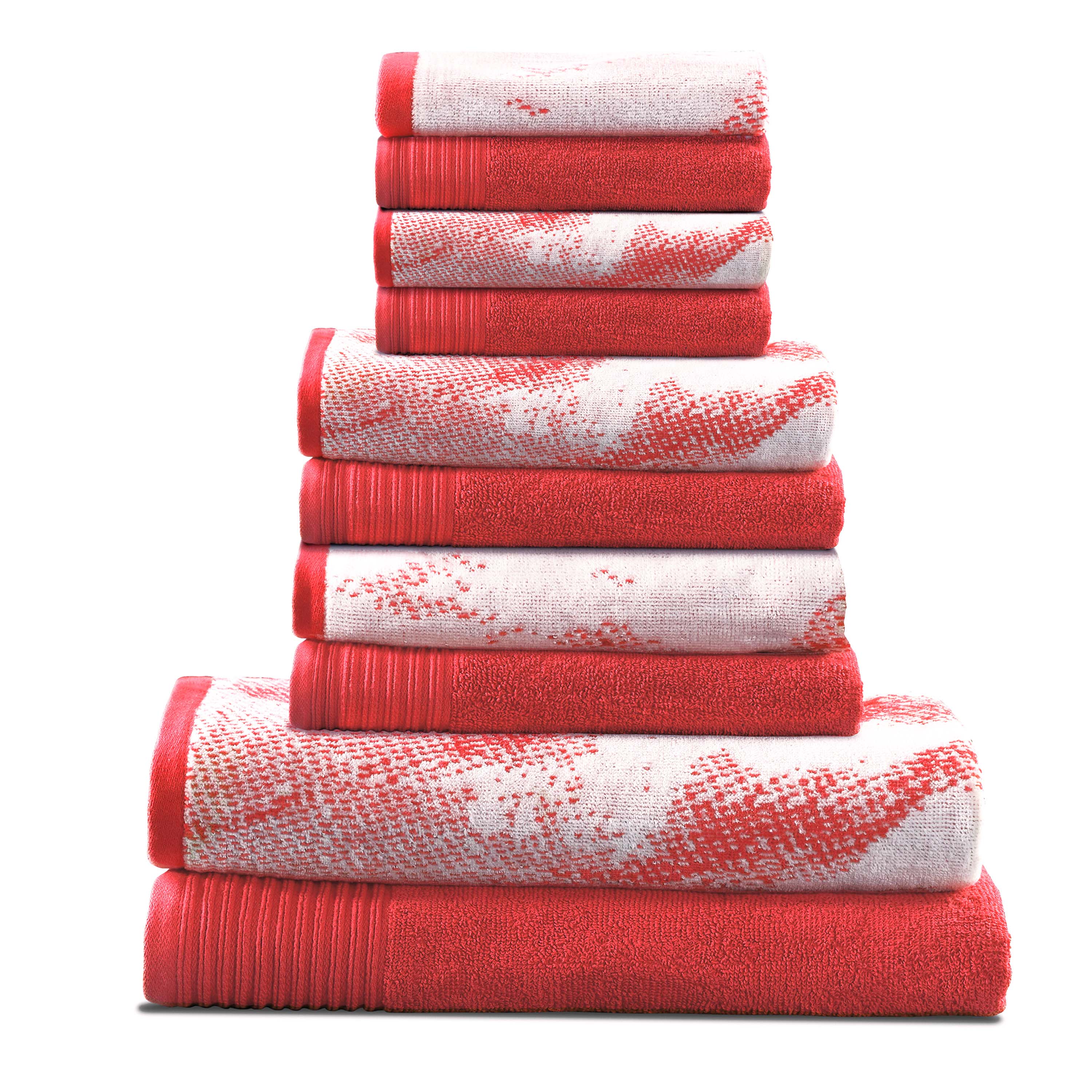Premium 10-Piece Quick-Dry Cotton Towel Set - Solid & Marble Patterns for Bath, Gym, Beach, and Spa | Ultra Absorbent & Soft Bath Towels