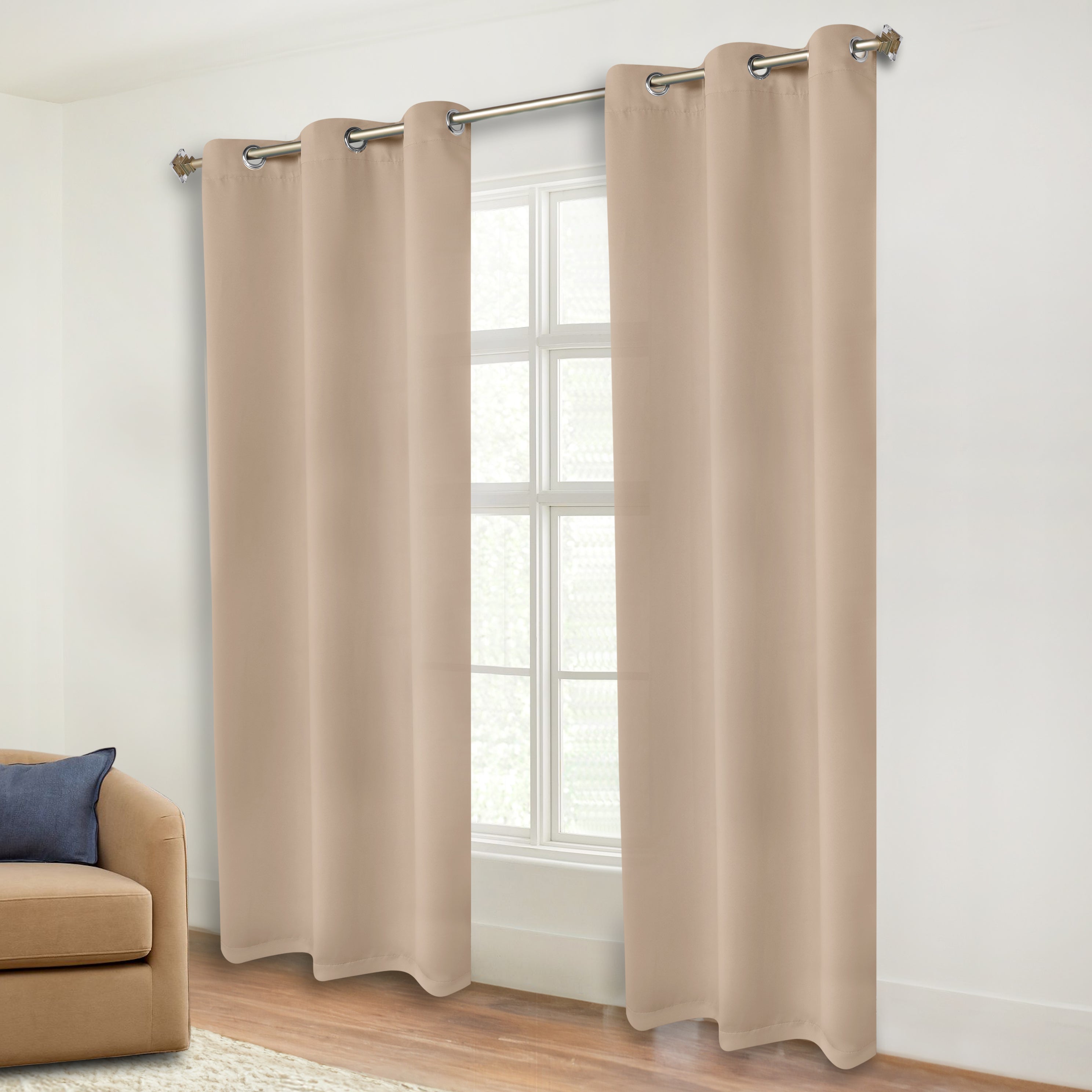 Premium Blackout Curtains Set of 2 - 100% Room Darkening, Machine Washable & Noise Reducing for Bedroom, Nursery & Home Theater