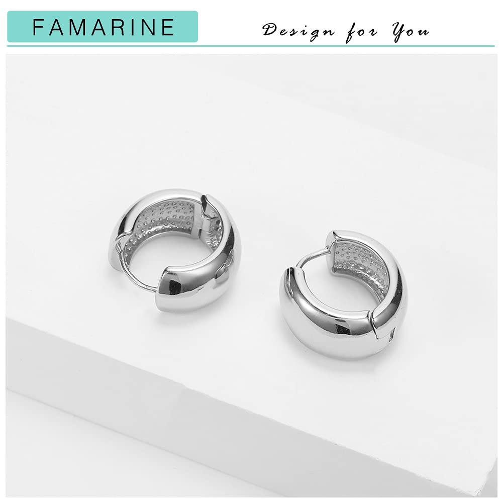 Chunky Gold Hoop Earrings for Women & Men - 14K Gold Plated Thick Huggie Hoops - Trendy Gift for Her, Him & Teens - Perfect for Parties, Date Nights & Everyday Wear