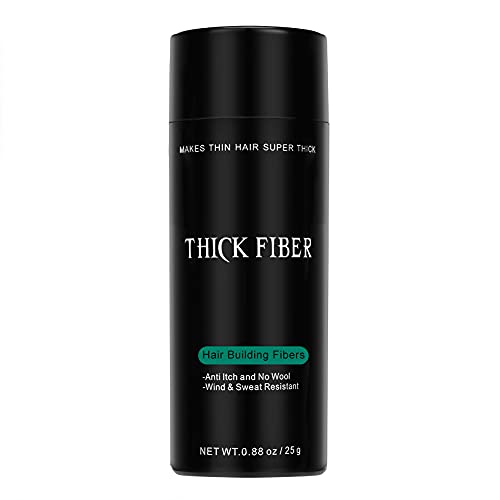 THICK FIBER Hair Building Fibers for Bald Spots & Thinning Hair (AUBURN) - 25g Bottle - Instant Hair Loss Concealer for Men & Women - Natural Looking Hair Fibers for Daily Use & Special Occasions