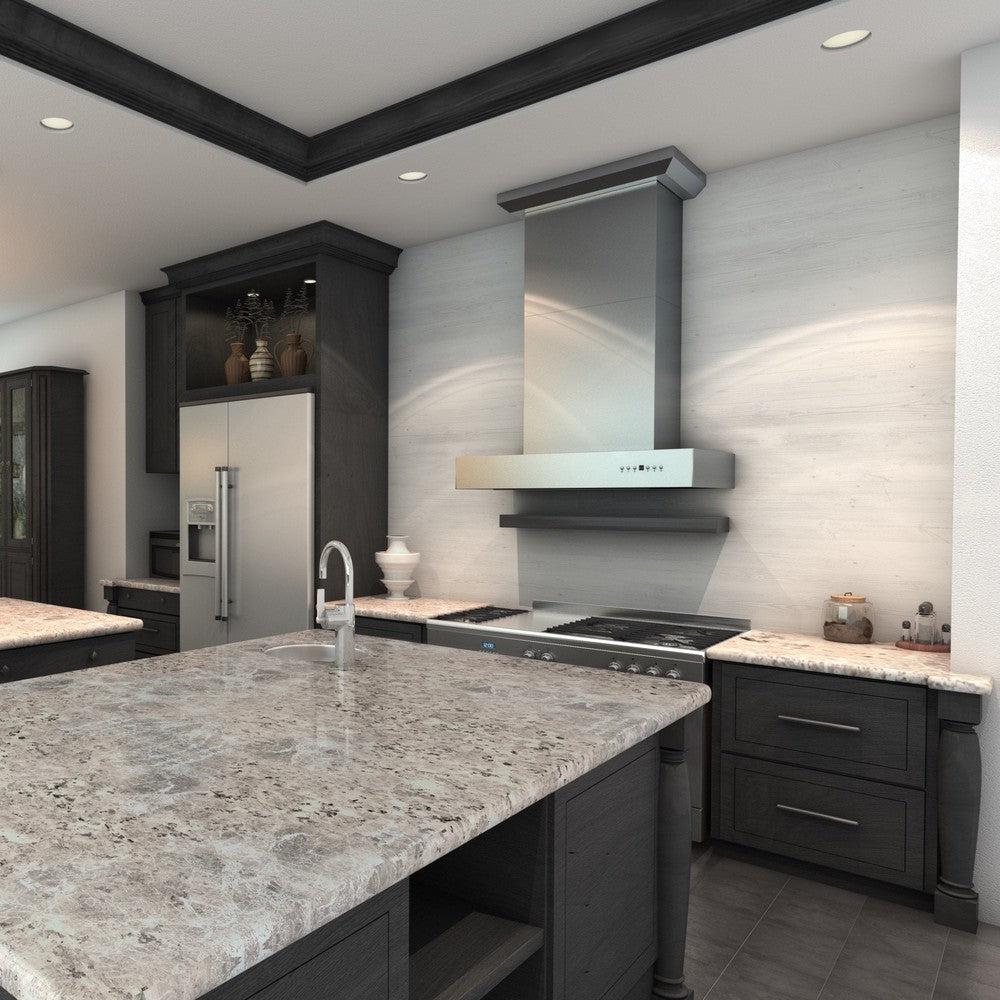 ZLINE Convertible Professional Wall Mount Range Hood - 36 Inch Stainless Steel Kitchen Vent Hood with LED Lights & Powerful Exhaust Fan - Perfect for Modern Kitchens & Open Concept Homes