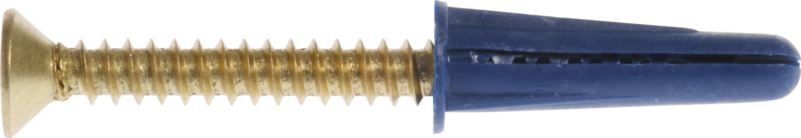 5067 Blue Ribbed Plastic Anchors - Heavy Duty Wall Anchors for Hanging Pictures, Shelves & Mirrors - Ideal for Drywall, Concrete & Brick (Pack of 100)