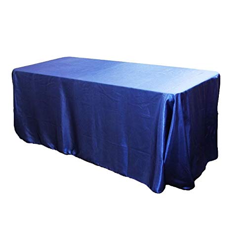 Royal Blue Satin Tablecloth 90x156 Inches - Machine Washable Rectangle Table Cover for Weddings, Parties & Events - Elegant Decor for Banquets, Receptions & Home Dining