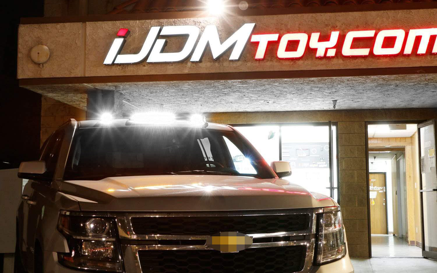3pc Smoked Lens White LED Cab Roof Clearance Light Kit for Chevy GMC Trucks - Heavy Duty Off-Road Lighting for Pickup Trucks & Work Vehicles