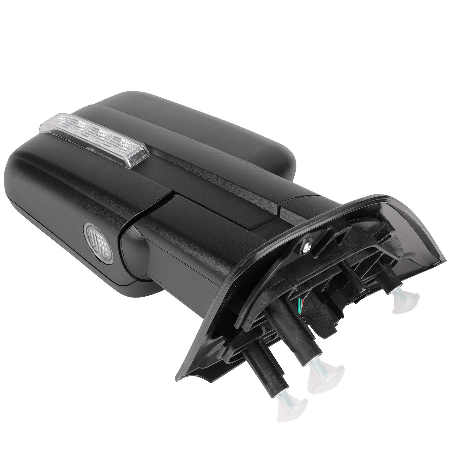 AUTOMUTO Power Heated Towing Mirrors with Turn Signal & Puddle Light - Black Housing - Left & Right Side Pair - Compatible with Ford F-150 2004-2014 Models - Perfect for Towing, Night Driving & Off-Road Adventures