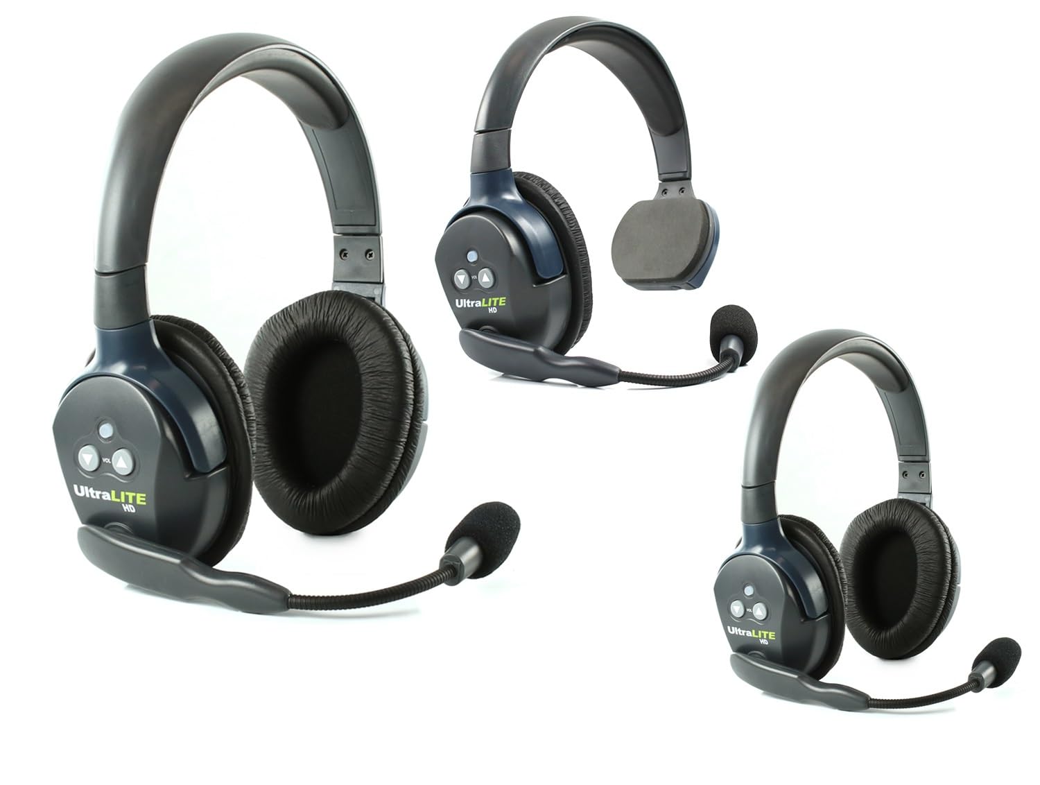 Eartec UL312 Ultralite Full Duplex Wireless Headset System - 3 User Communication (1 Single Ear + 2 Dual Ear Headsets) with SolidSignal Cleaning Wipes - Perfect for Construction, Warehouse & Team Coordination