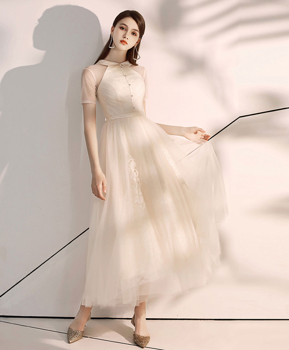 Elegant Purple High Neck Tulle Lace Prom Dress for Women - Homecoming Ball Gown with Long Sleeves - Perfect for Formal Dances, Evening Parties, and Special Occasions