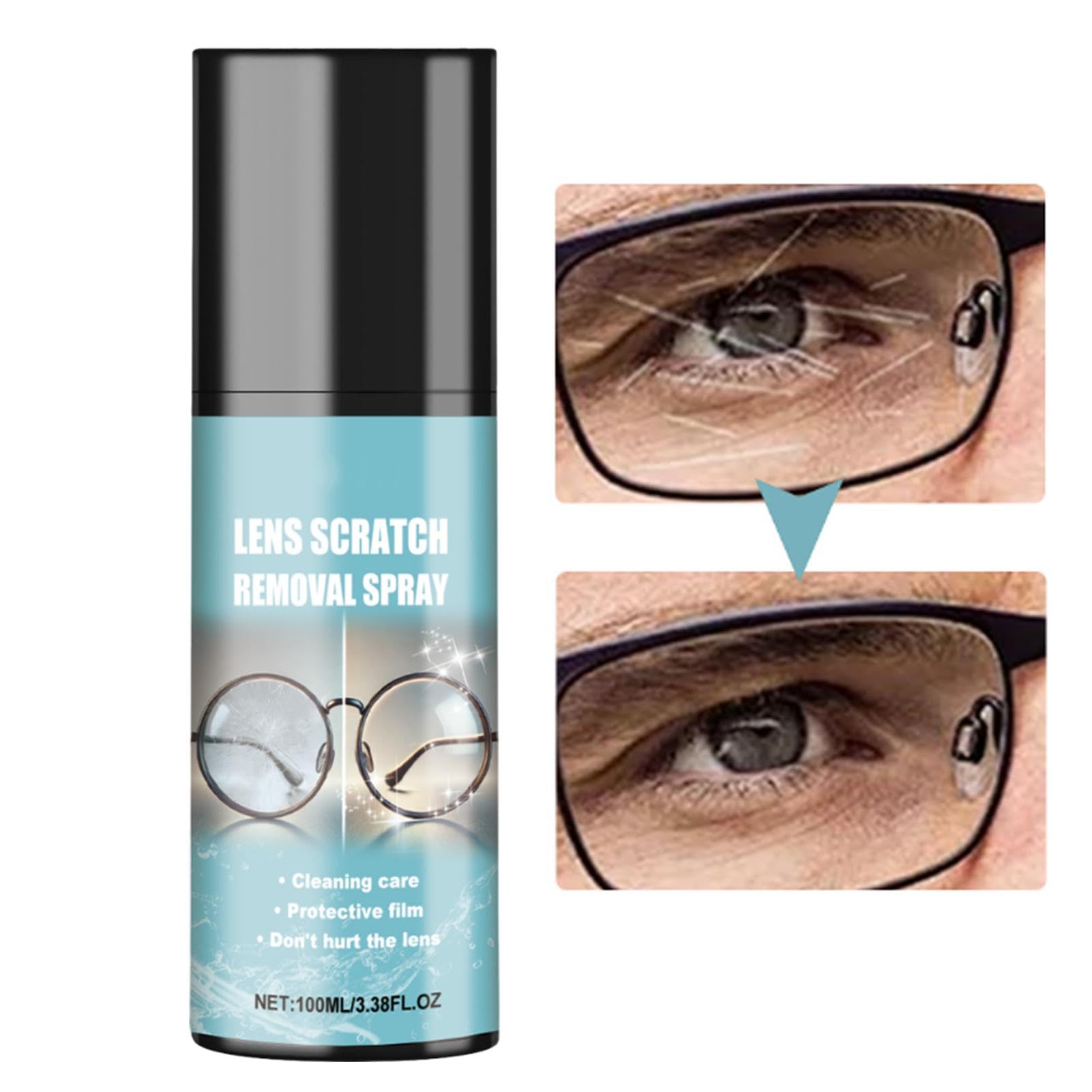 Professional Lens Scratch Remover Spray & Glasses Cleaner - 100ml Portable Solution for Eyeglasses, Sunglasses & Camera Lenses | Perfect for Travel, Office & Outdoor Use