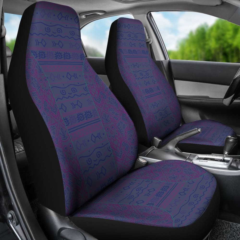 Premium Aztec Light Purple Blue Car Seat Covers - Universal Fit for Cars, Trucks & SUVs - Stylish Protection for Daily Commutes & Road Trips