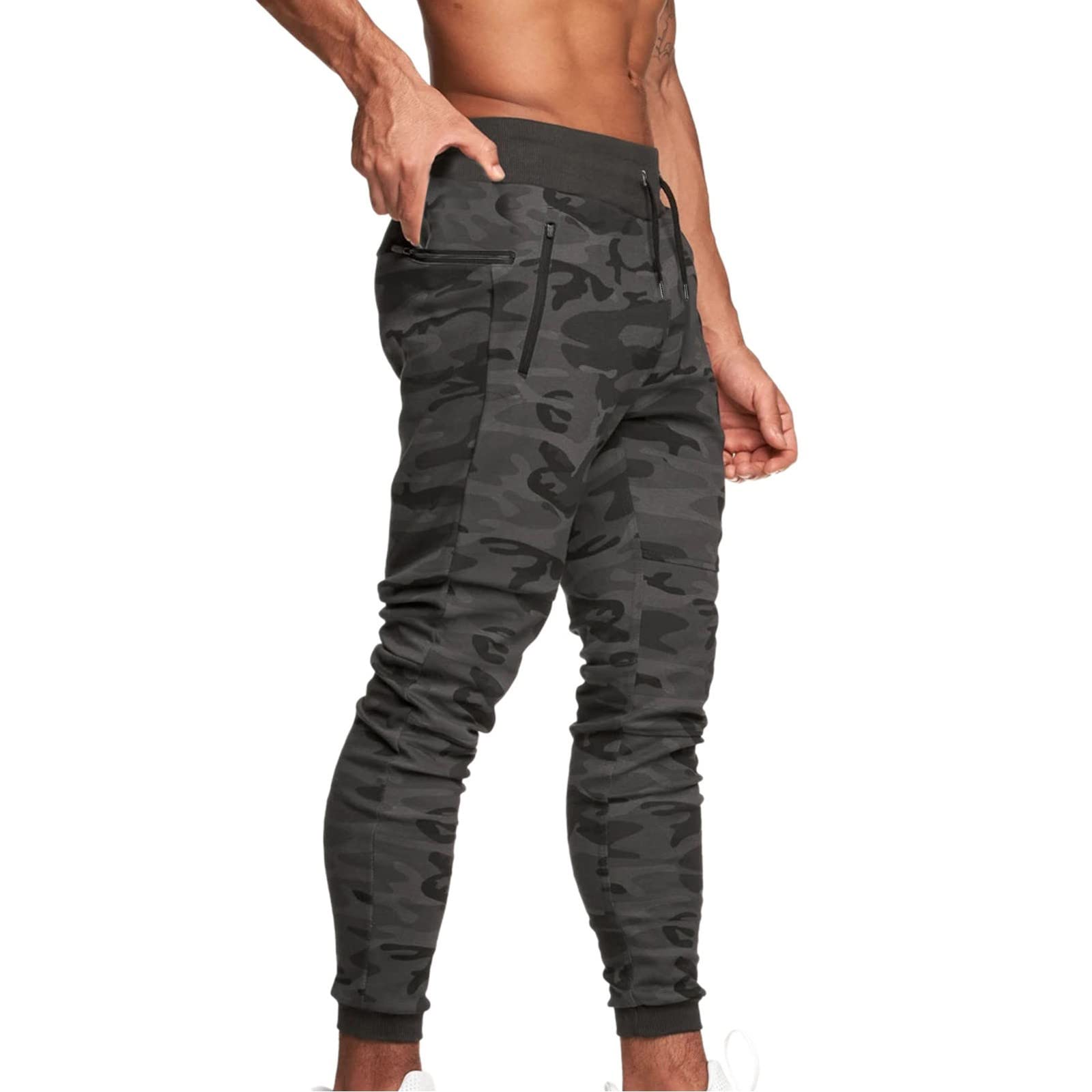 Men's Camouflage Workout Pants - Athletic Running Jogger Track Sweatpants with Pockets for Gym, Training & Casual Wear