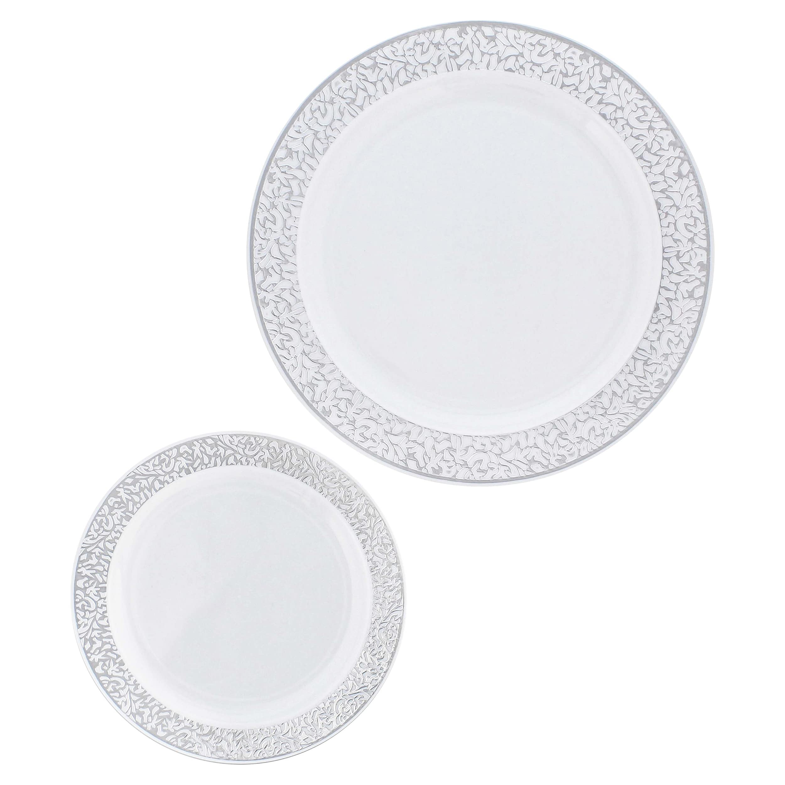 102-Piece Disposable Plastic Plates Set - 7.5