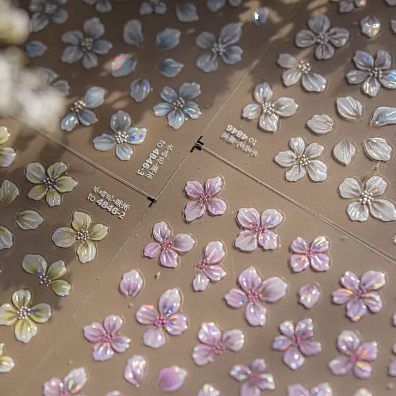 Spring Flowers Blooming Sakura Nail Stickers - Cherry Blossom Nail Art Decals for DIY Manicure | Perfect for Spring Parties, Weddings & Nail Salon Designs