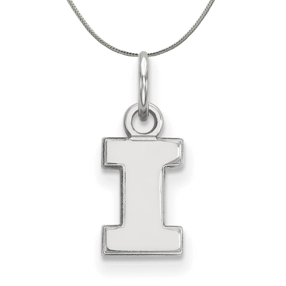Black Bow Sterling Silver University of Illinois Initial 'I' Necklace - Perfect Gift for Graduation, Birthday & Everyday Wear