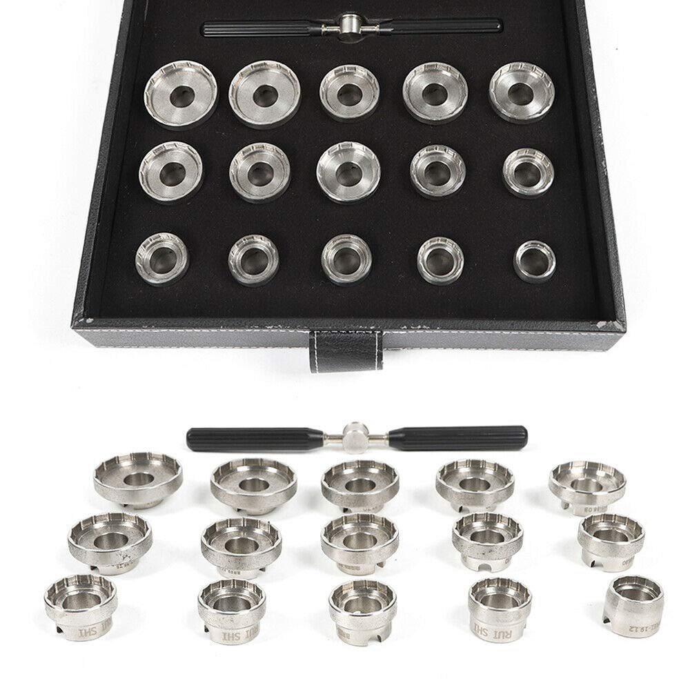 **15-Piece Watch Back Case Opener Die Set for Breitling – Professional Watch Repair Tool Kit with Bottle Opener – Perfect for Watchmakers & DIY Enthusiasts**    *(Use Case: Ideal for watch repair, battery replacement, and DIY maintenance on Breitling and other luxury watches.)*