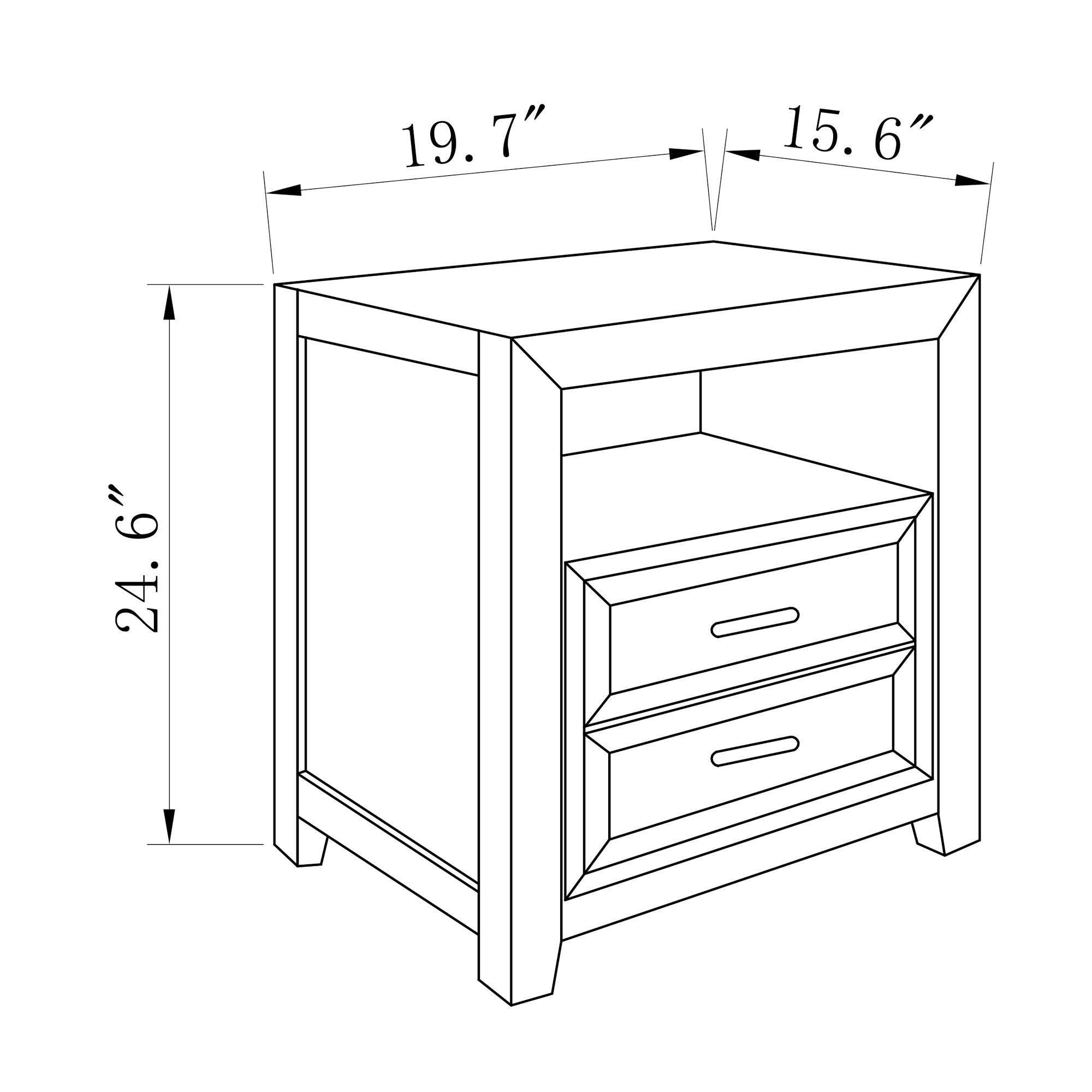 Modern Assembled Brown 2-Drawer Cabinet Nightstand with Storage - Perfect for Bedroom, Living Room & Office Furniture Organization