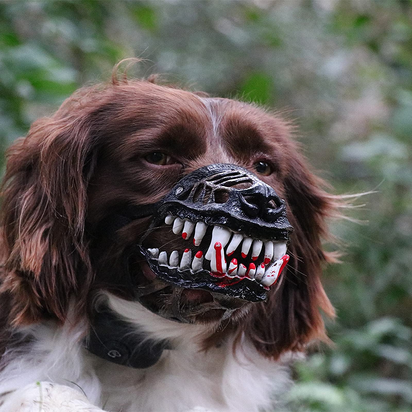 Best Basket Muzzle for Medium & Large Dogs - Breathable Dog Muzzle for Chewing, Biting & Walking Protection - Adjustable Skull Mask Halloween Costume Accessory - Perfect for Training, Walks & Costume Parties