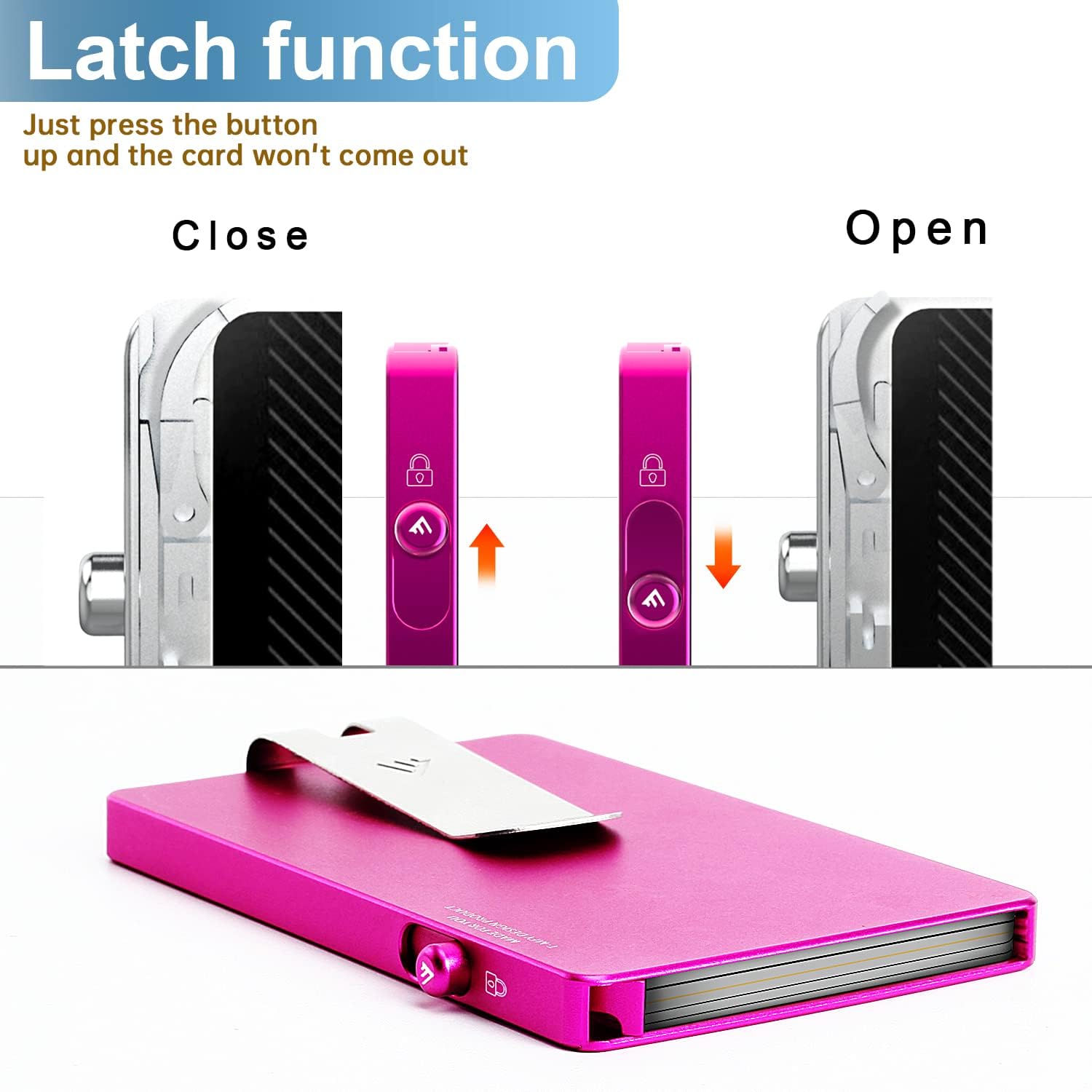 Slim RFID Blocking Magnetic Wallet for Men - Minimalist Aluminum Pop-Up Credit Card Holder with Money Clip | Perfect for Travel, Business & Everyday Use