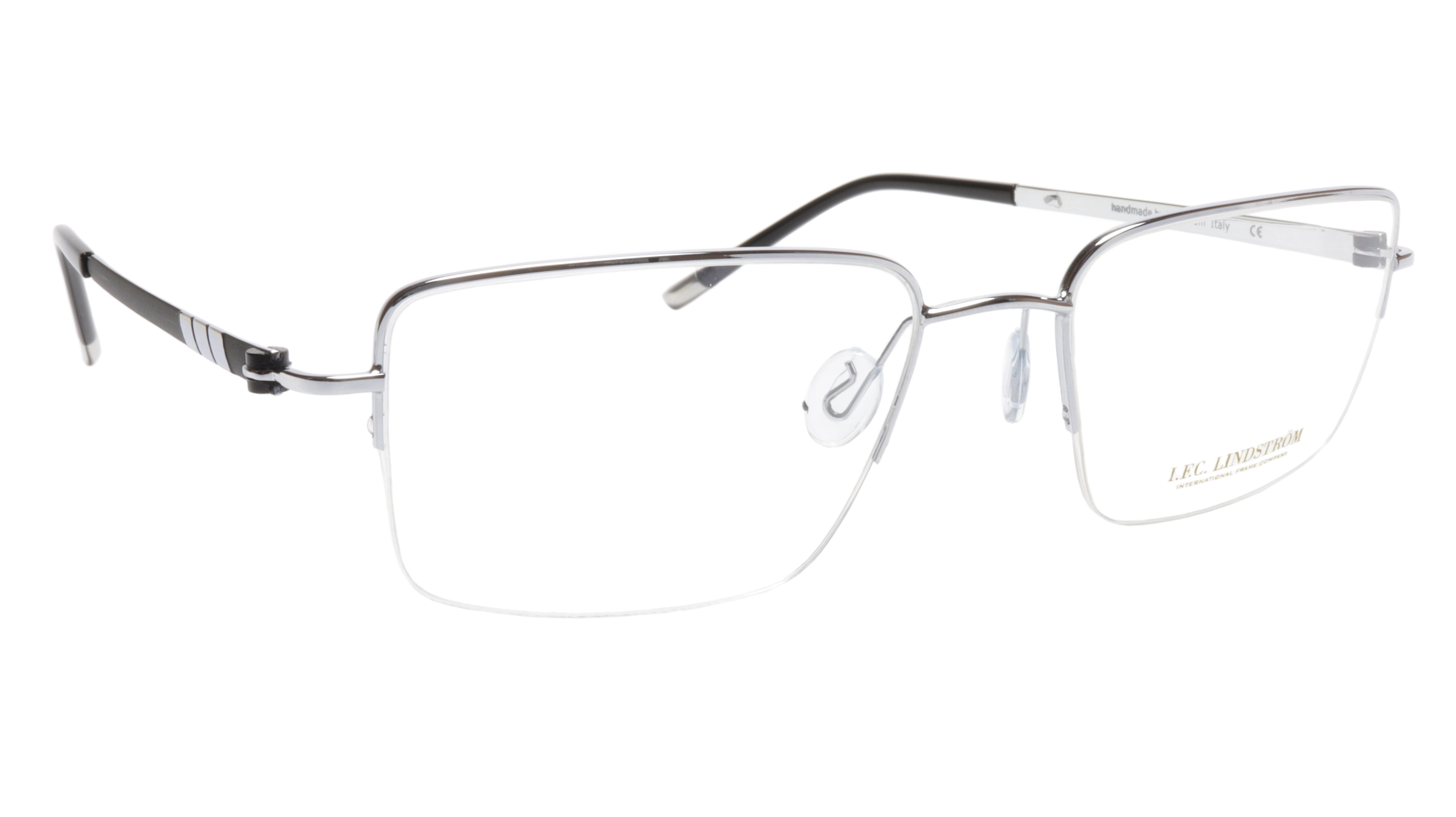 LINDSTROM L 101 C2 Eyeglasses Frame - Premium Italian-Made Metal Glasses in Silver & Black | Size 56-19-143 | Perfect for Reading, Work & Fashion Accessories