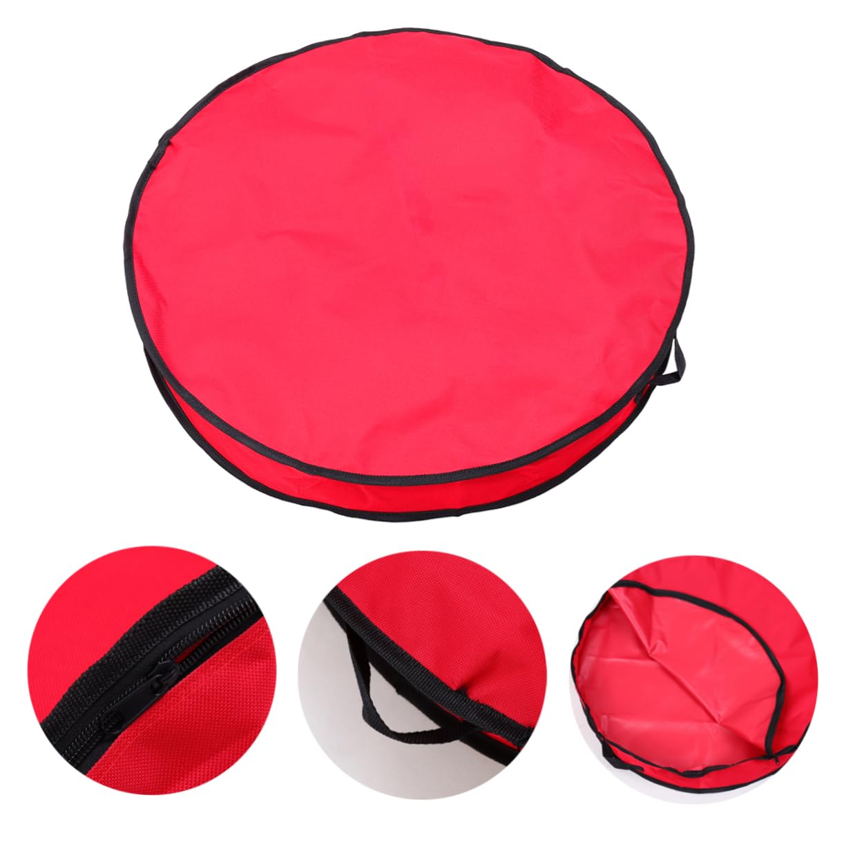 Hemoton 1PC Large Christmas Wreath Storage Bag - Durable Oxford Fabric Round Wreath Container with Zipper for Holiday Decor, Artificial Flowers & Clothes - Perfect for Seasonal Storage, Travel & Home Organization