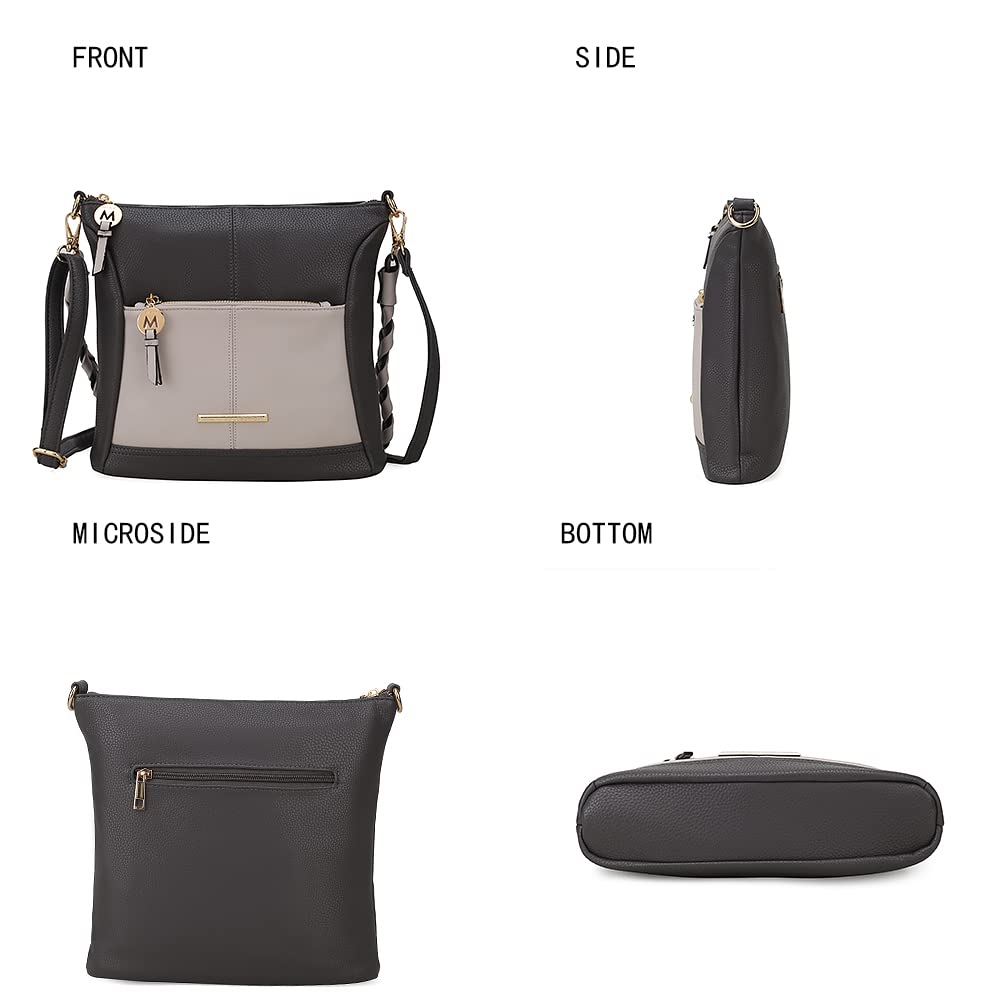 MKF Women's Crossbody Bags - PU Leather Shoulder Purse & Handbag - Medium Size Messenger Bag for Work, Travel & Everyday Use
