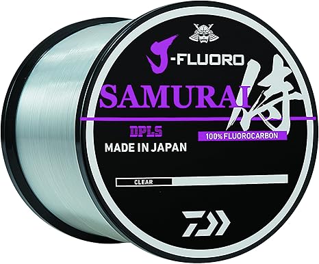 Daiwa J Fluoro Samurai Fluorocarbon Fishing Line - 25lb Test, 1000 Yards - Premium Invisible Leader for Bass, Trout & Saltwater Fishing