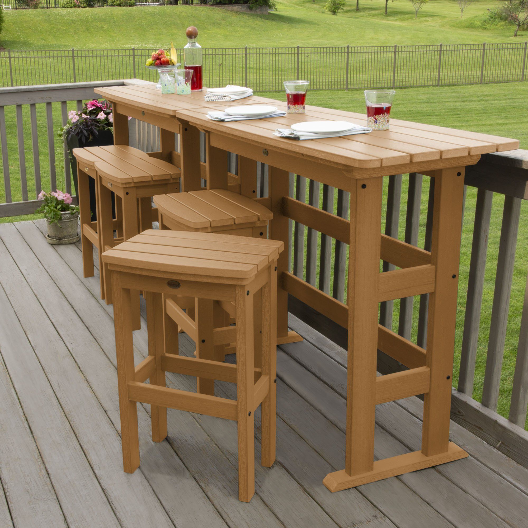 Lehigh 6-Piece Bar Height Balcony Patio Set - Outdoor Dining & Relaxing Furniture for Small Spaces