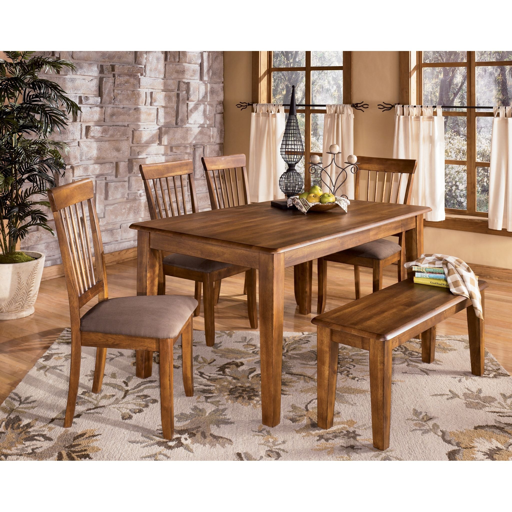 Berringer Casual Dining Table Set - Modern Wooden Kitchen & Dining Room Furniture for Family Gatherings & Dinner Parties