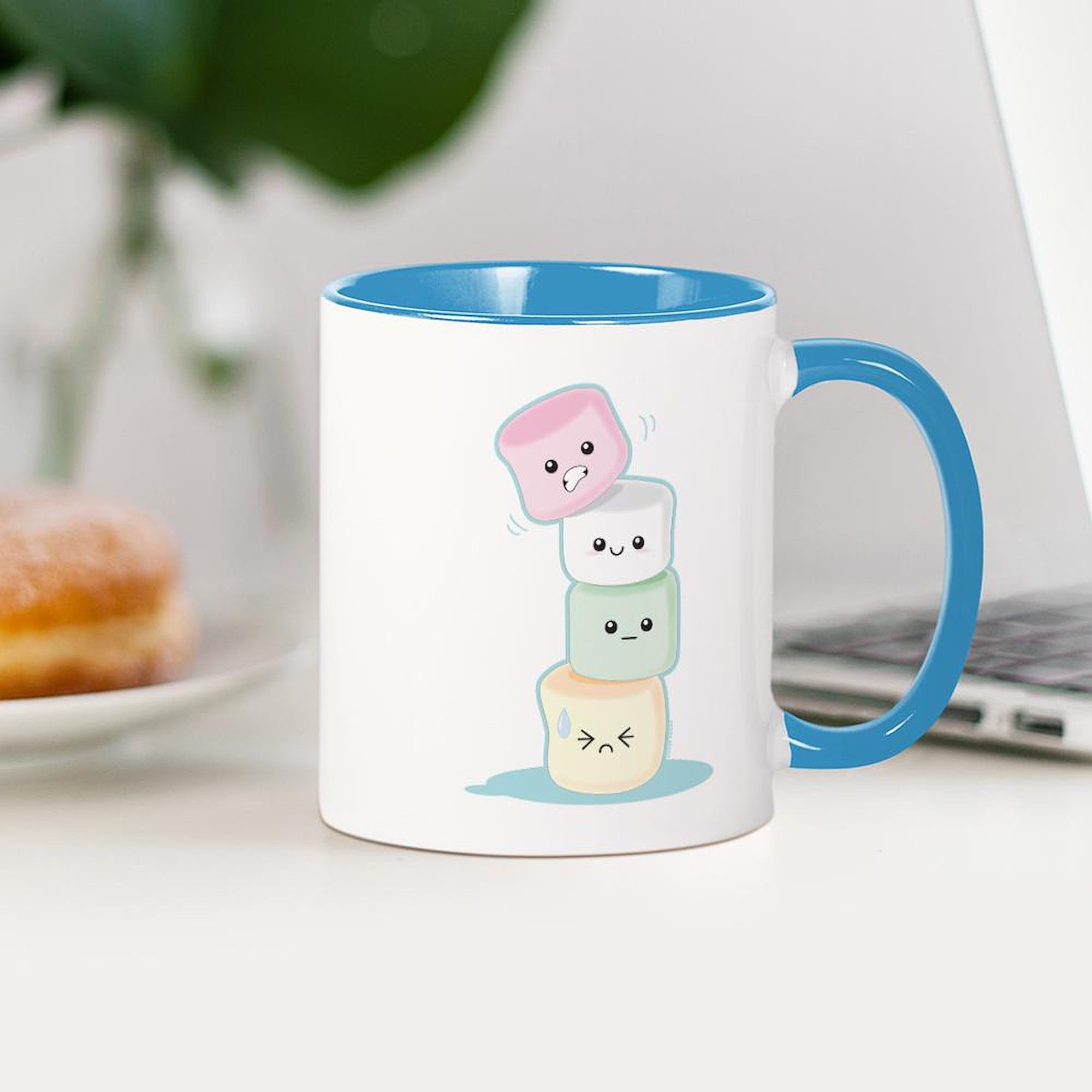 Stacked Marshmallows Ceramic Coffee Mug - 11 oz (325 ml) for Hot Cocoa & Tea - Perfect for Gifts, Office & Home Use - CafePress