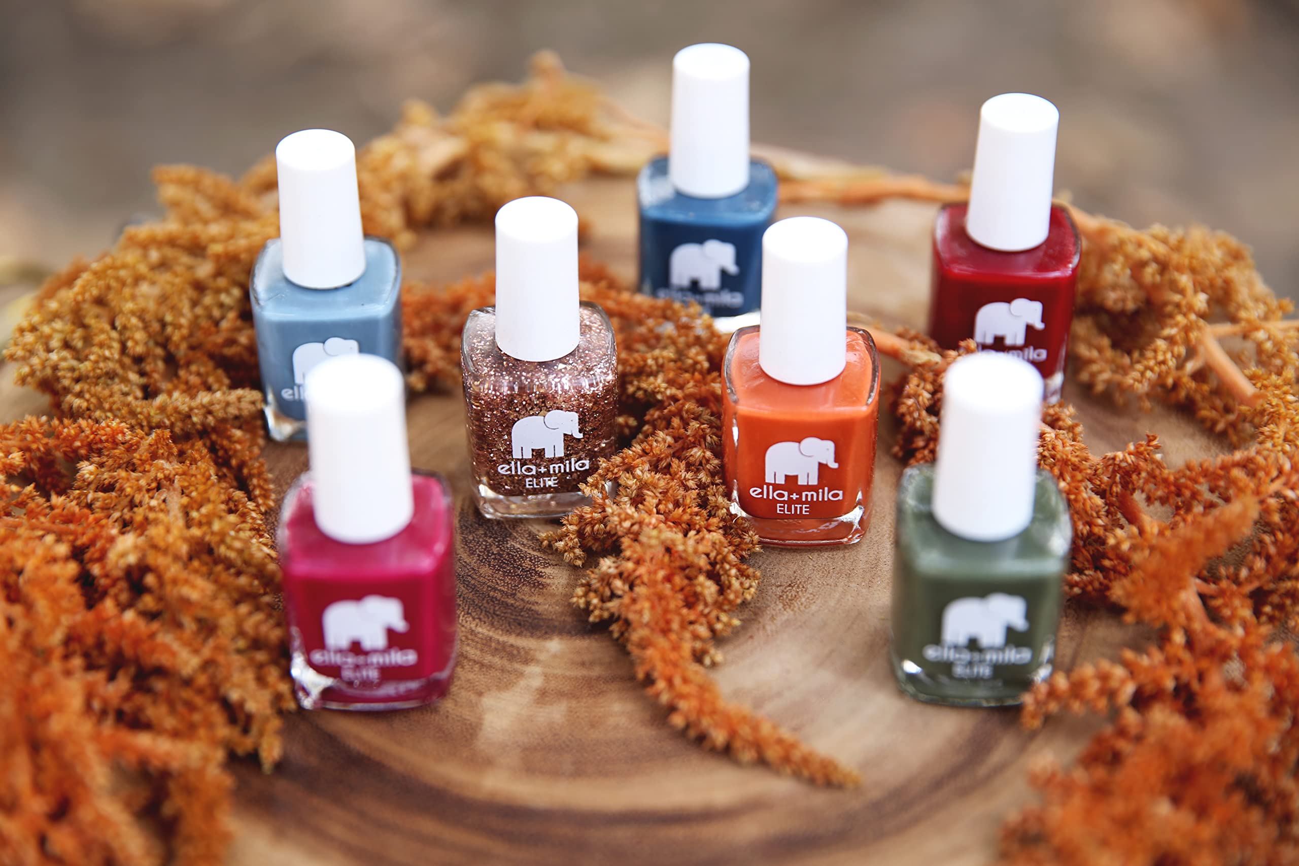 Ella+Mila Professional Nail Polish Set - 10 Pack Quick Dry, Long-Lasting & Chip Resistant Nail Polish Kit (Elite Collection A, 0.45 fl oz each) - Perfect for Salon, Home Manicures & Gift Giving