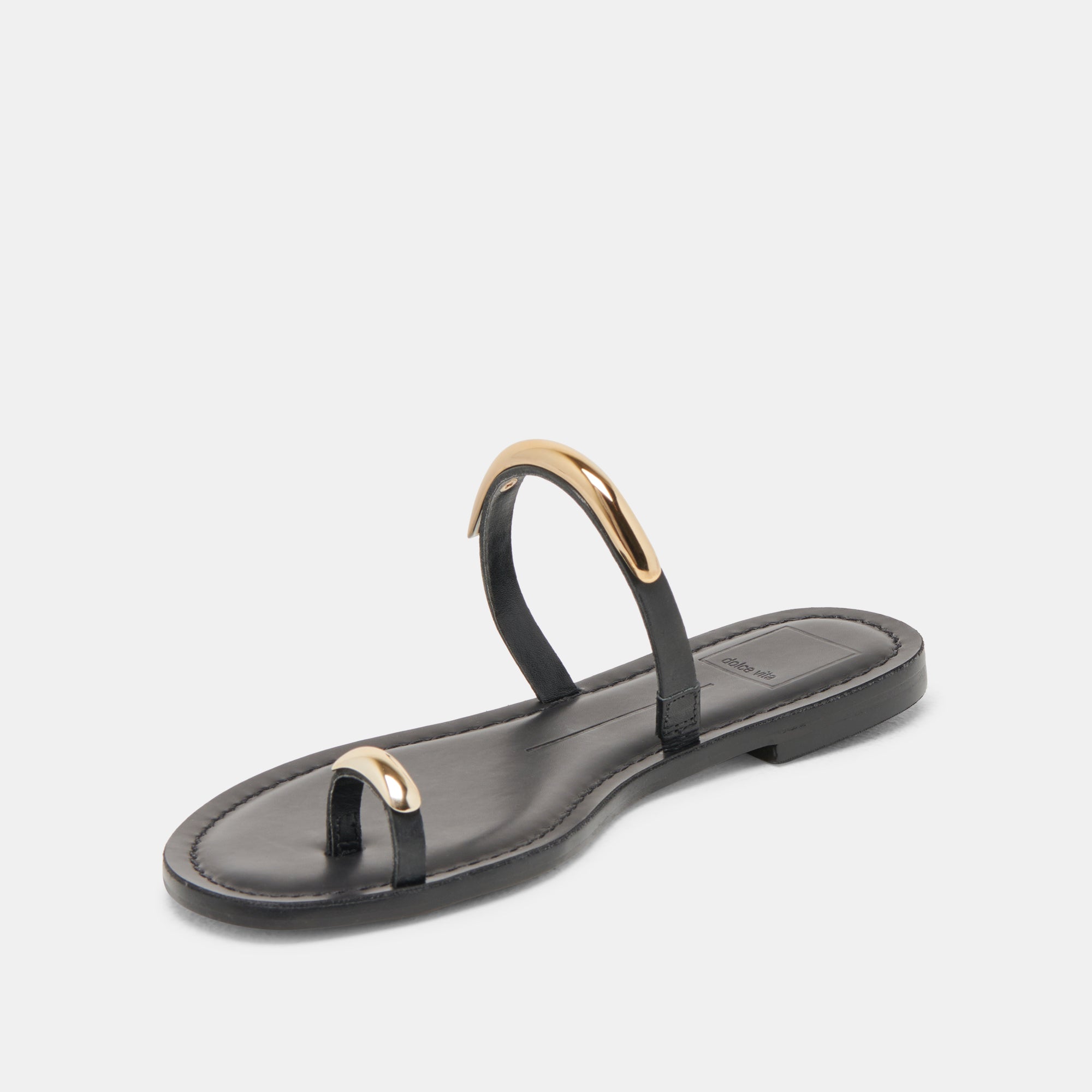 Wink Wide Sandals for Women - Black Leather Comfortable Slip-On Sandals for Walking, Travel & Casual Outfits