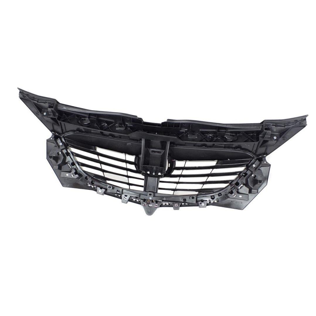 Replacement Front Grille Grill Assembly with Black Shell & Chrome Trim for 2013 Mazda CX-9 | Durable Auto Body Part for Off-Road & City Driving