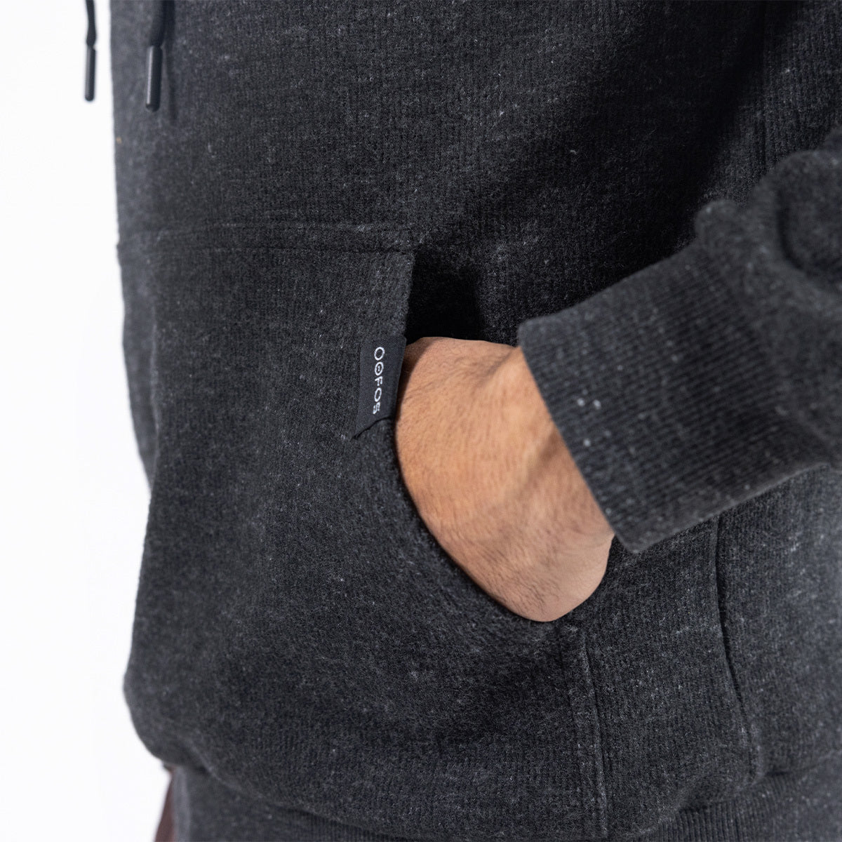 Men's OOmy Knit Hoodie - Dark Charcoal Gray Heather | Cozy Pullover Sweatshirt for Casual Wear & Outdoor Activities
